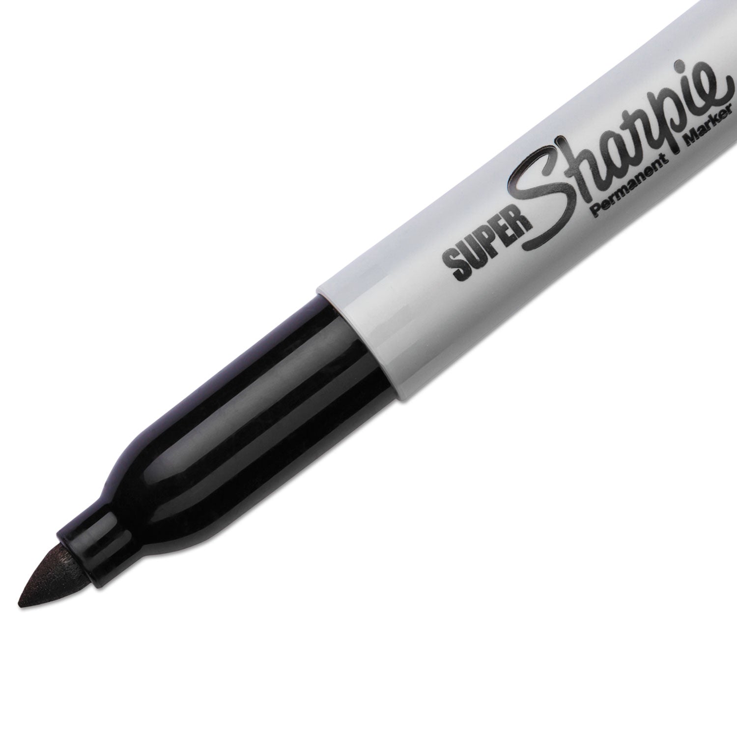 Sharpie® Super Permanent Marker, Fine Bullet Tip, Black, Dozen