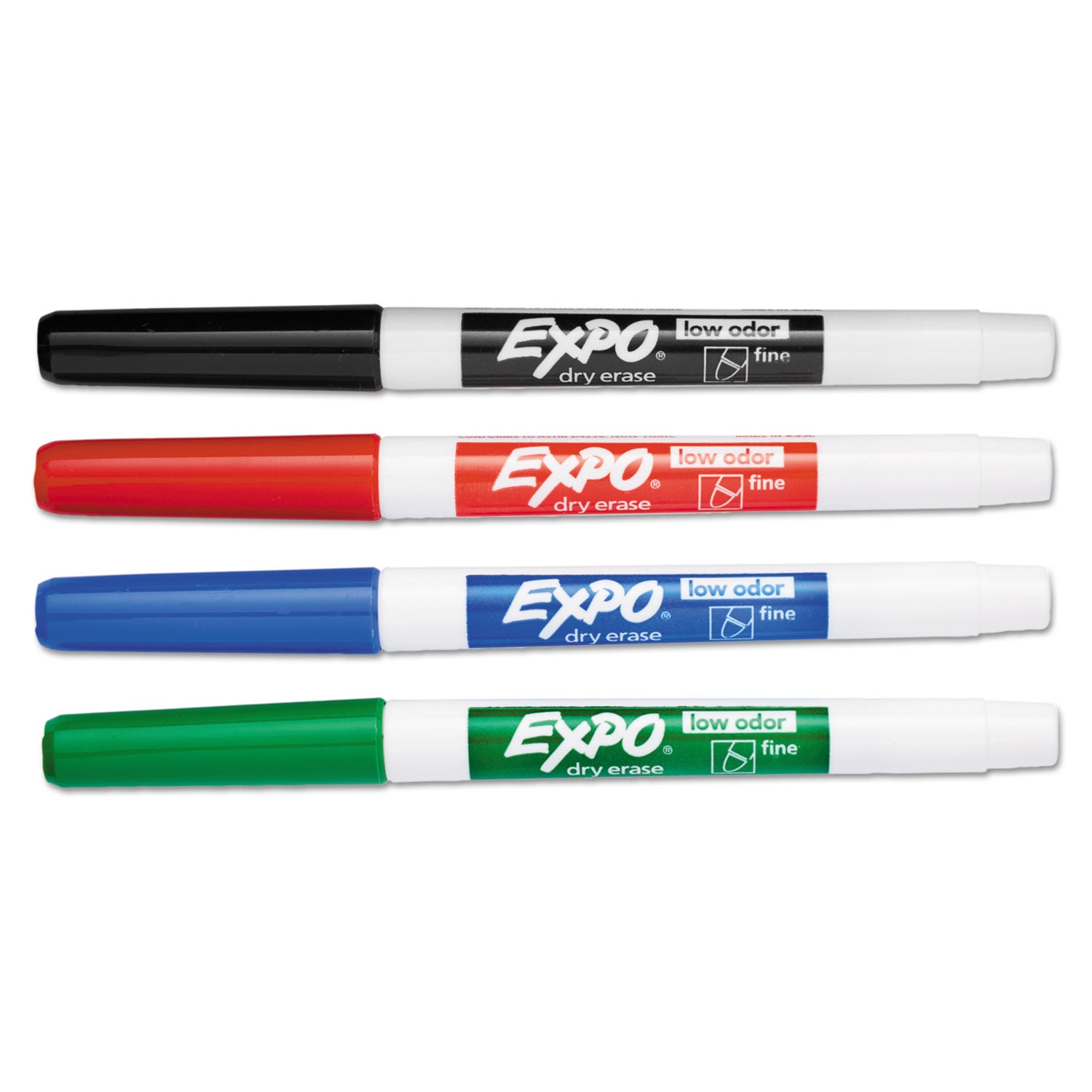 EXPO® Low-Odor Dry Erase Marker Office Value Pack, Fine Bullet Tip, Assorted Colors, 36/Pack