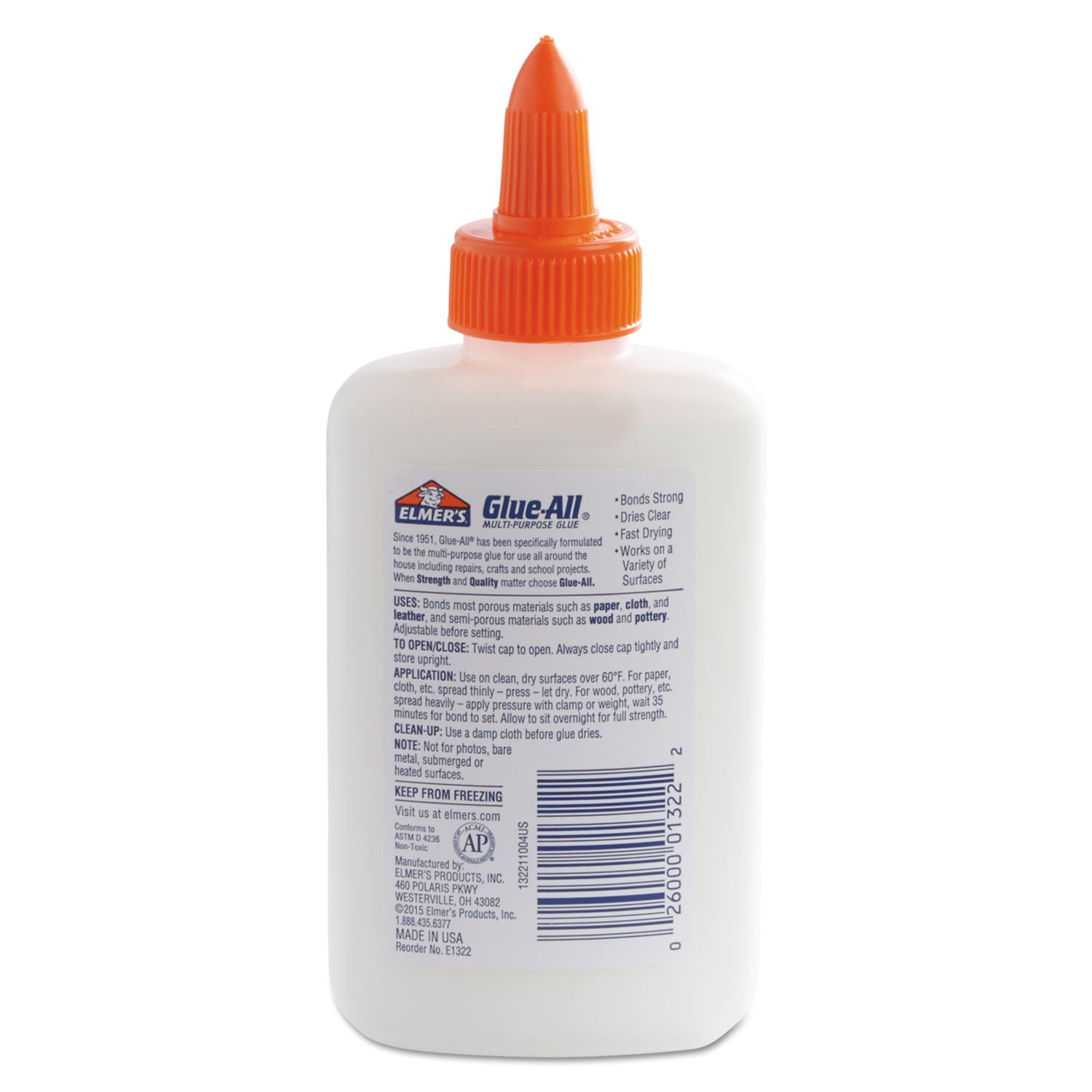 Elmer's® Glue-All White Glue, 4 oz, Dries Clear