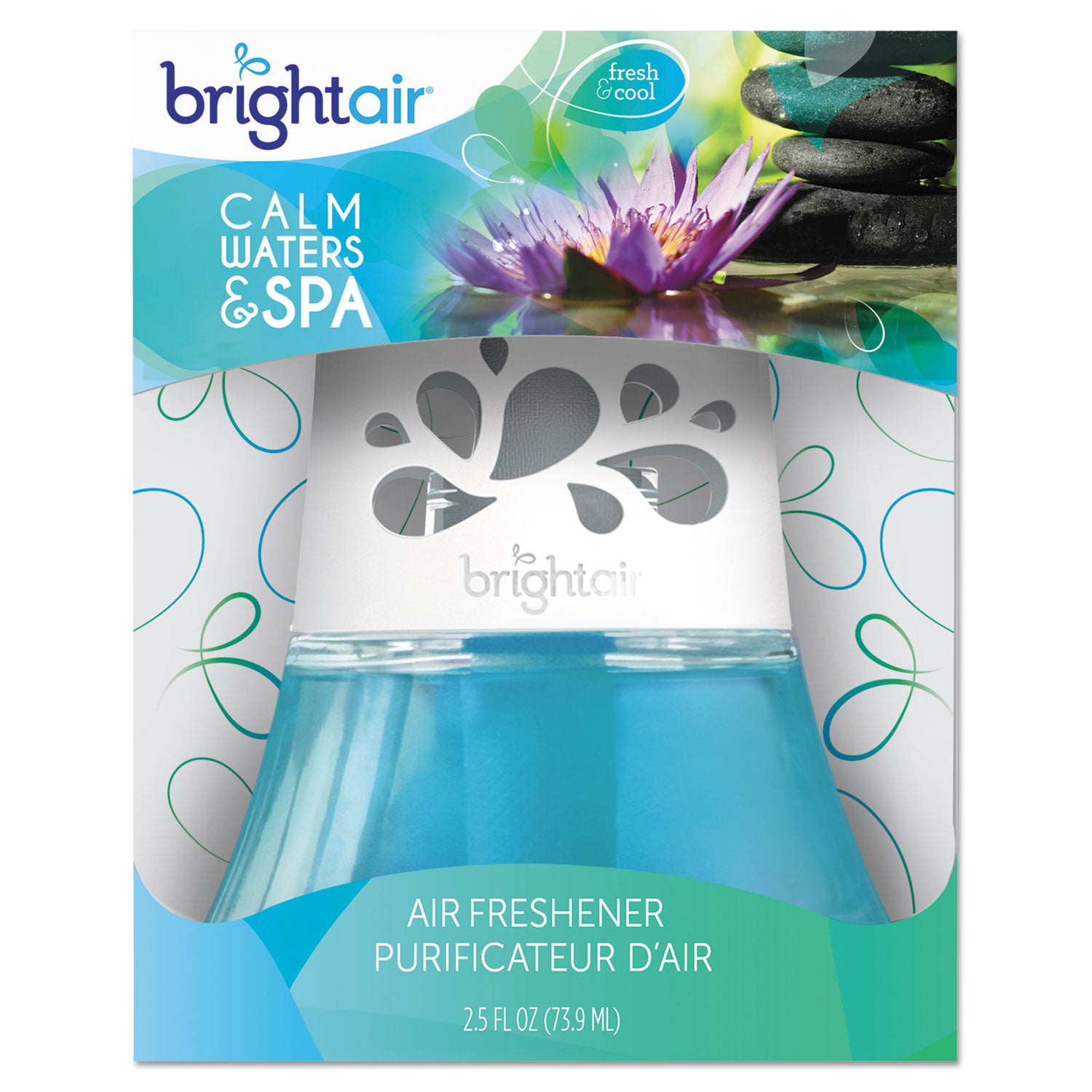 BRIGHT Air® Scented Oil Air Freshener, Calm Waters and Spa, Blue, 2.5 oz, 6/Carton