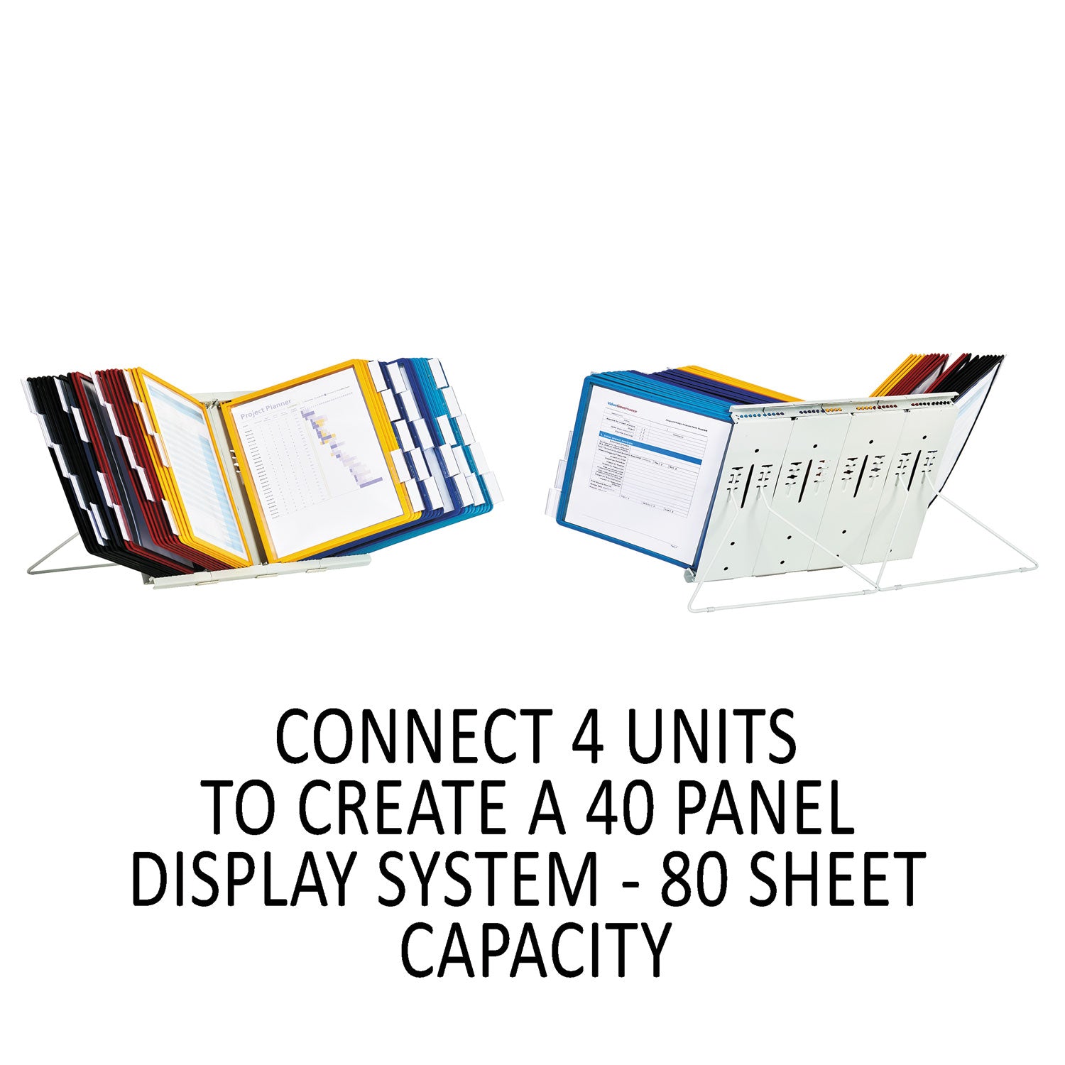 Durable® InstaView Expandable Desktop Reference System, 10 Panels, Assorted Borders