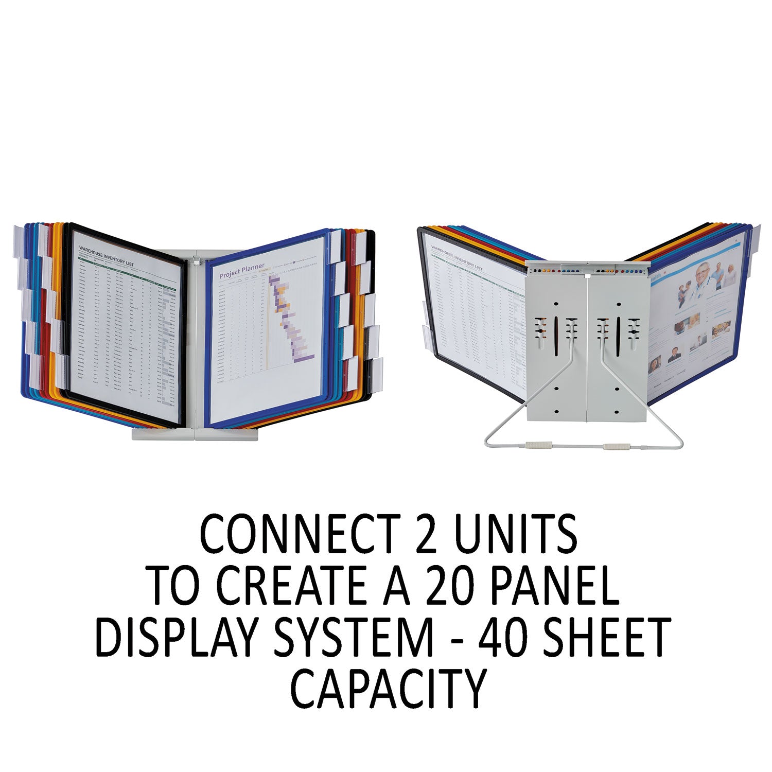 Durable® InstaView Expandable Desktop Reference System, 10 Panels, Assorted Borders