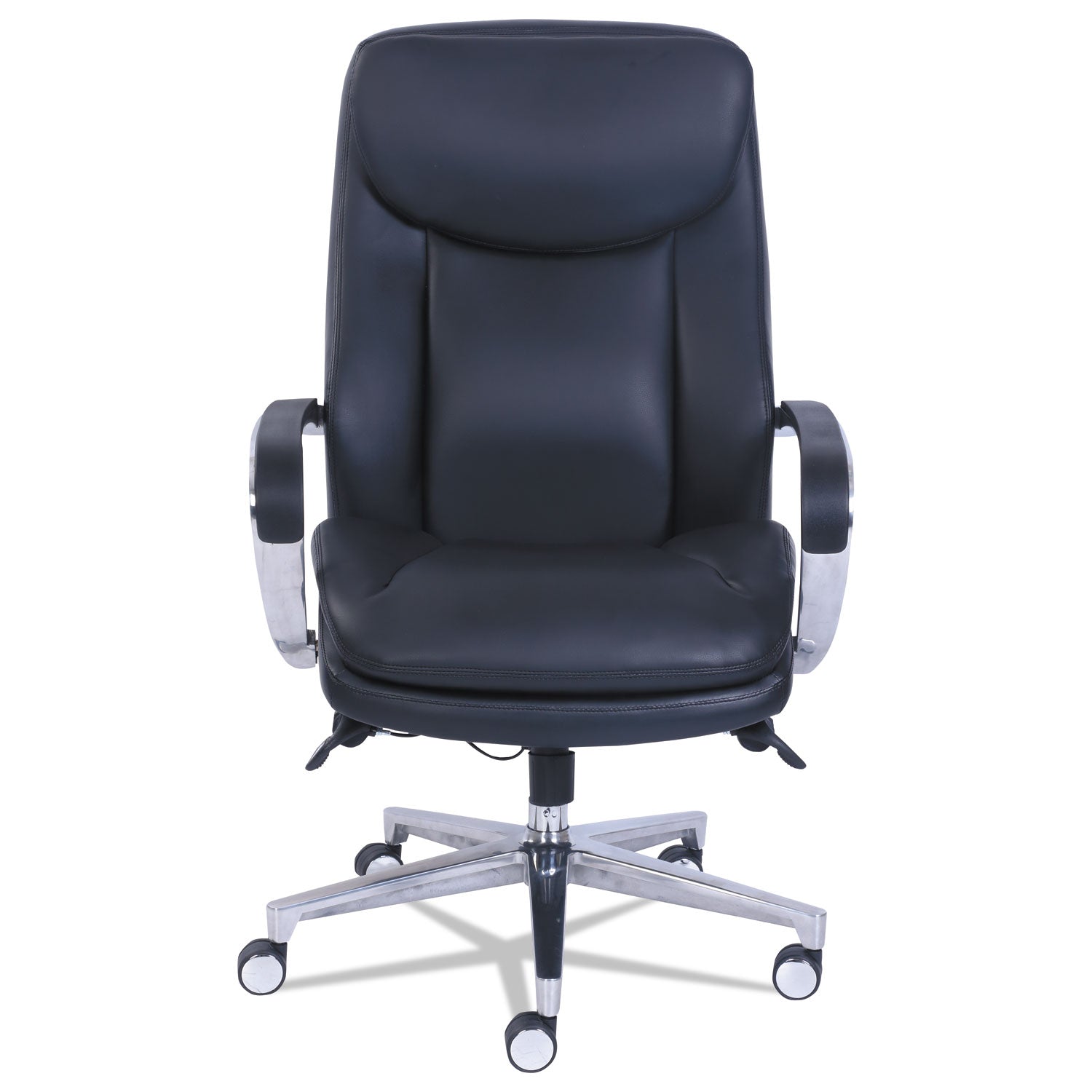 La-Z-Boy® Commercial 2000 High-Back Executive Chair, Dynamic Lumbar Support, Supports 300lb, 20" to 23" Seat Height, Black, Silver Base