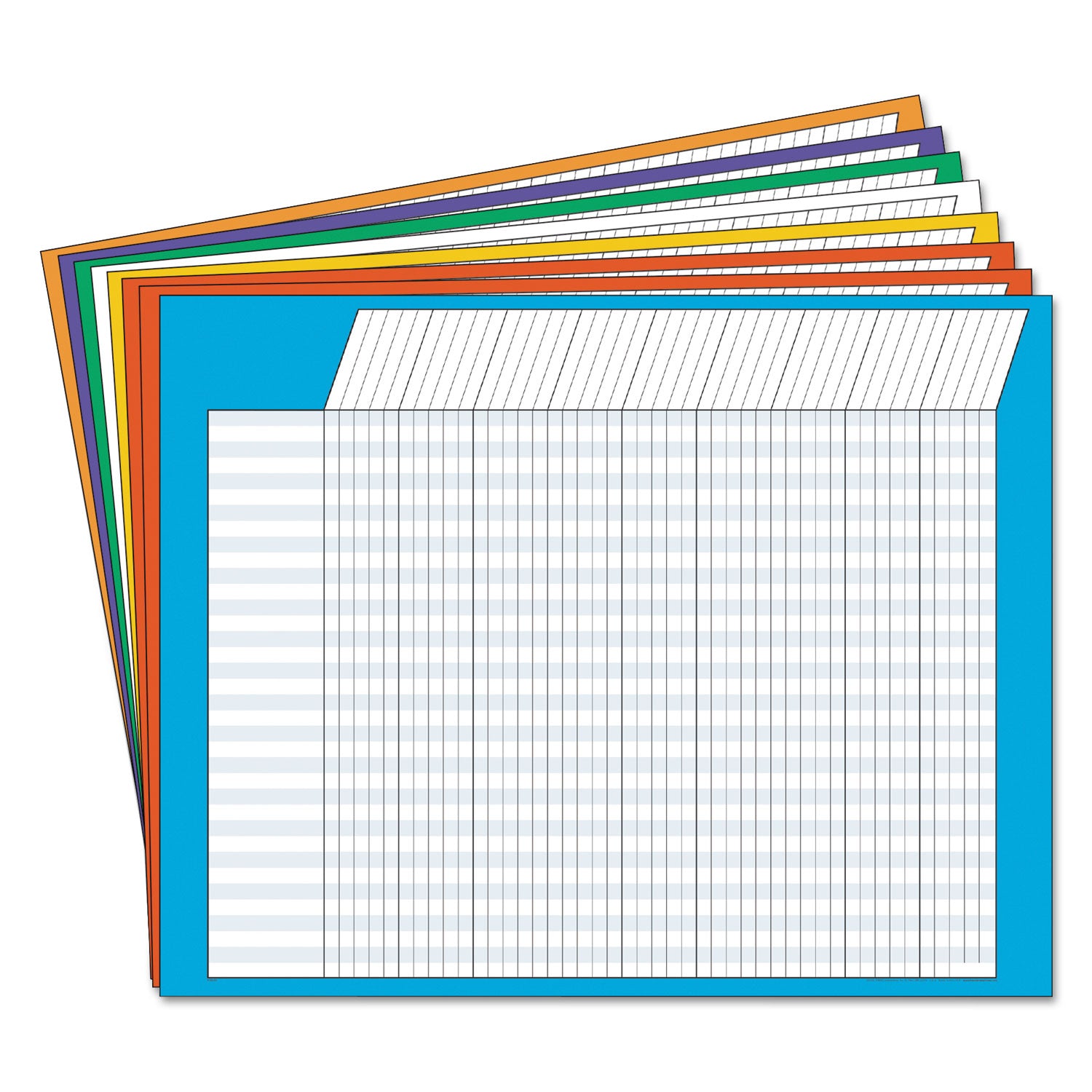 TREND® Jumbo Horizontal Incentive Chart Pack, 28 x 22, Assorted Colors with Assorted Borders, 8/Pack