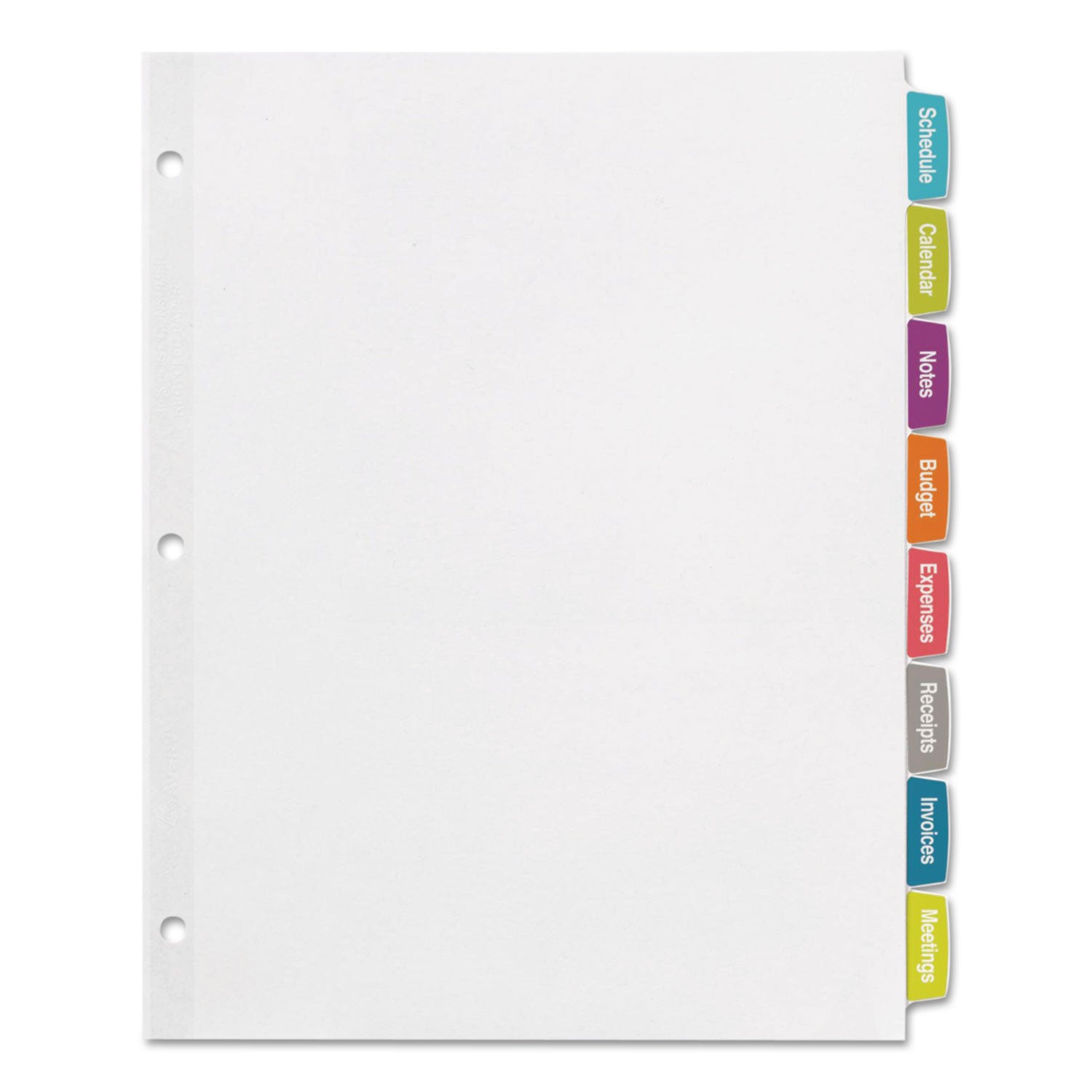 Avery® Big Tab Printable White Label Tab Dividers, 8-Tab, 11 x 8.5, White, 20 Sets