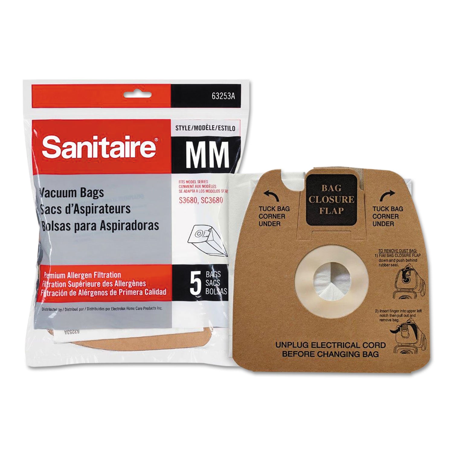 Style MM Disposable Dust Bags with Allergen Filter for SC3683A/SC3683B, 5/Pack