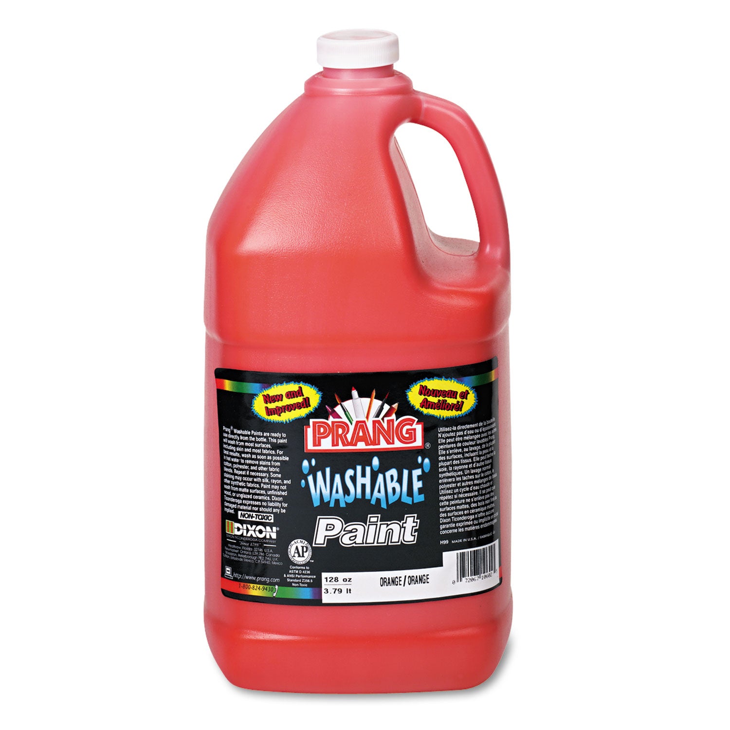 Washable Paint, Orange, 1 gal Bottle