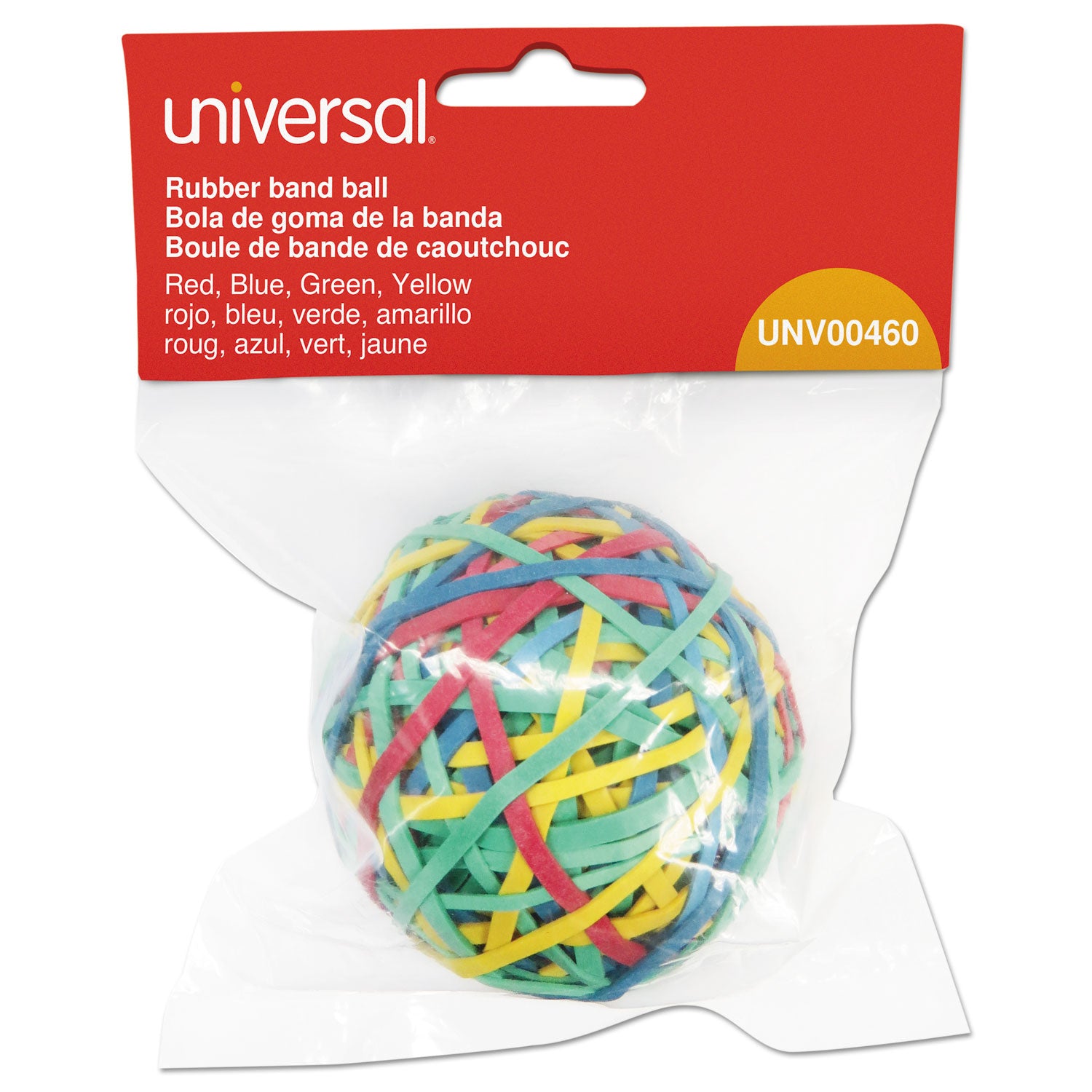 Universal® Rubber Band Ball, 3" Diameter, Size 32, Assorted Colors, 260/Pack