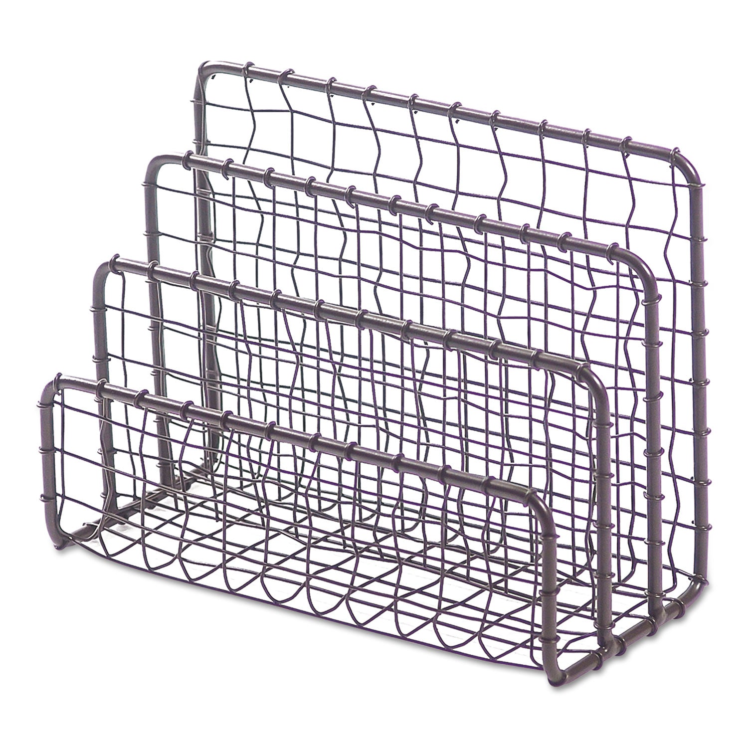 Vintage Wire Mesh File and Letter Sorter, 3 Sections, DL to Legal Size Files, 6.63" x 2.88" x 5.13", Vintage Bronze