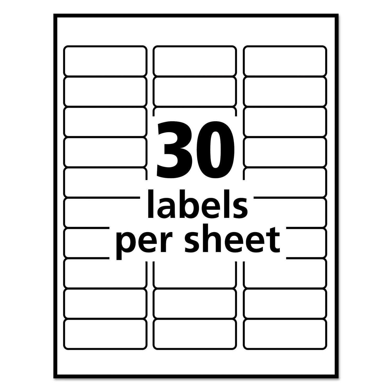 Avery® Repositionable Address Labels w/SureFeed, Inkjet/Laser, 1 x 2.63, White, 750/BX