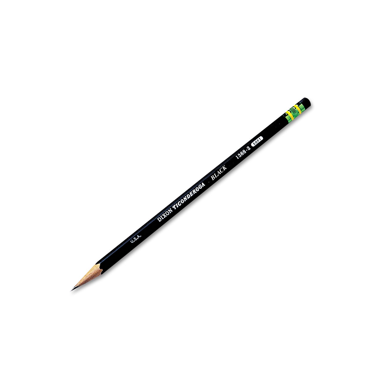 Ticonderoga® Pencils, HB (#2), Black Lead, Black Barrel, Dozen