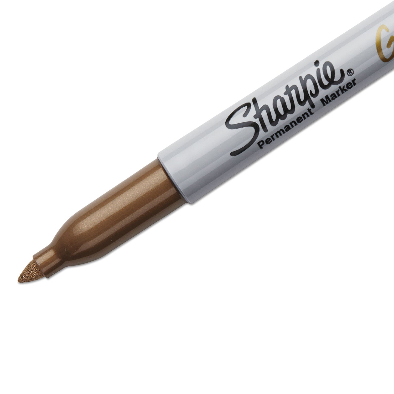 Sharpie® Metallic Fine Point Permanent Markers, Fine Bullet Tip, Gold, Dozen