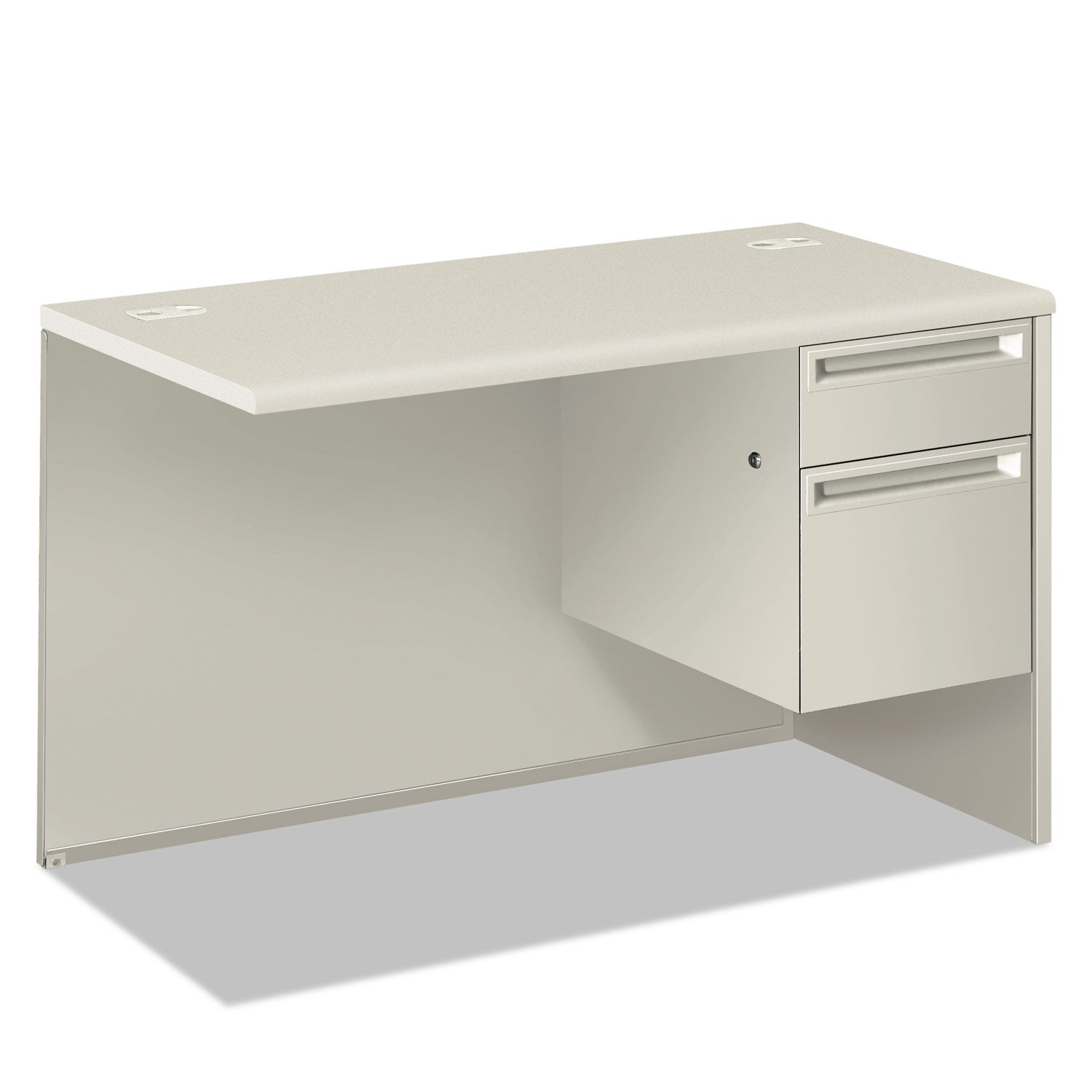 38000 Series Return Pedestal, Box/File, 26.38w x 50.38d x 31.38h, Right, Silver/Light Gray