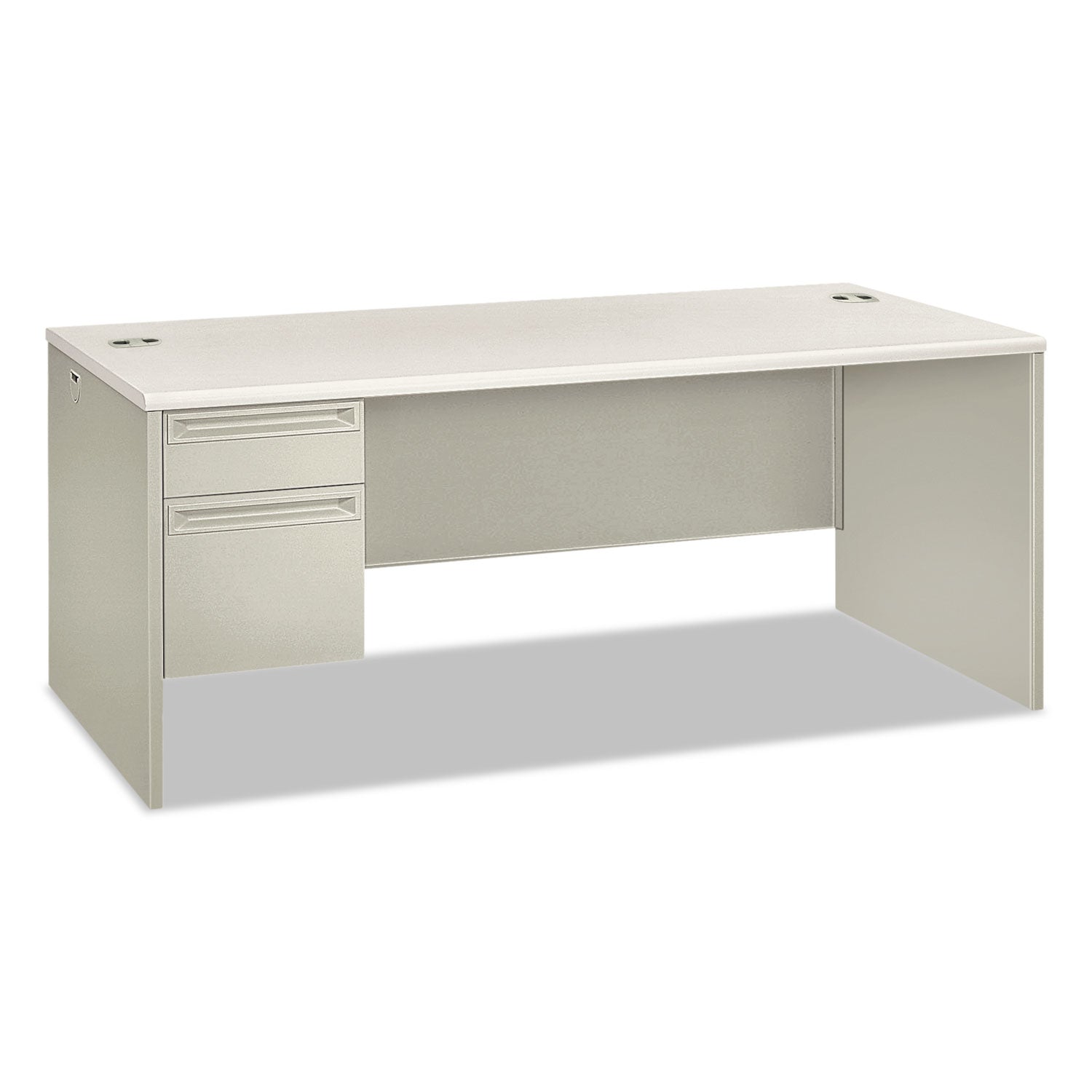 38000 Series Left Pedestal Desk, 72" x 36" x 30", Light Gray/Silver