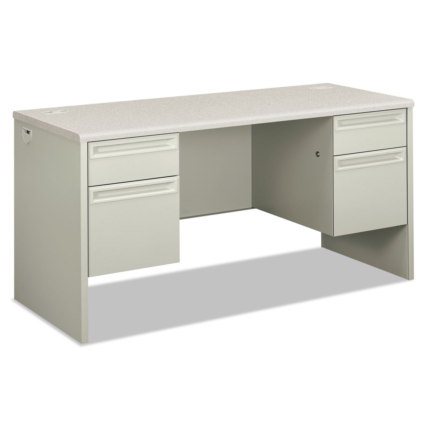 38000 Series Kneespace Credenza, 60w x 24d x 29.5h, Silver Mesh/Light Gray