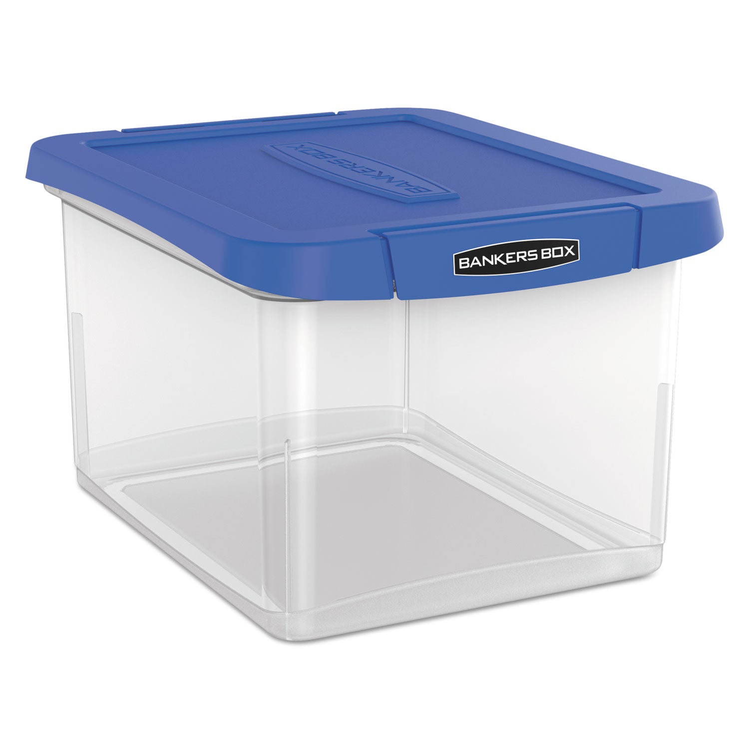 FELLOWES MFG. CO. Heavy Duty Plastic File Storage, Letter/Legal Files, 14"" x 17.38"" x 10.5"", Clear/Blue, 2/Pack