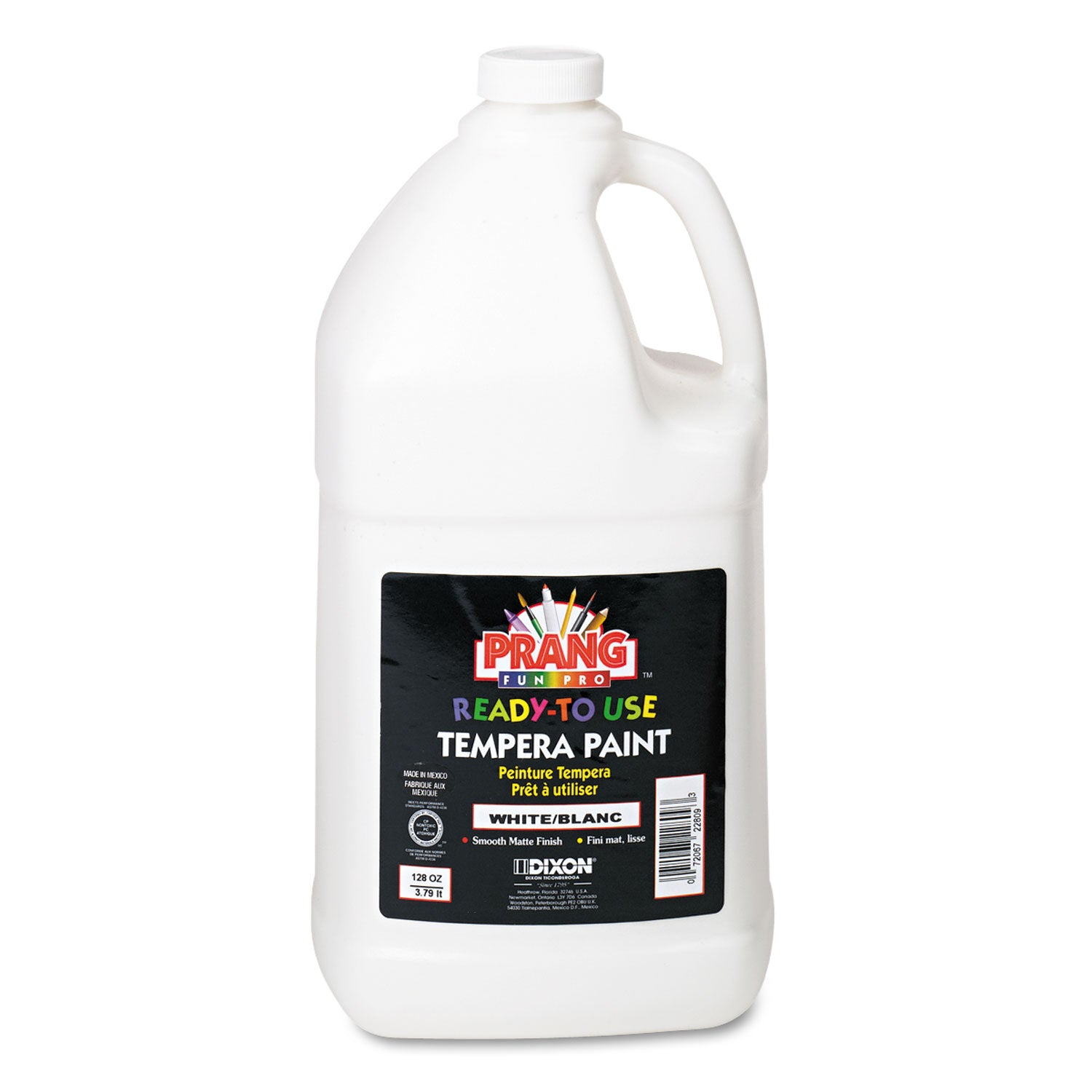 Ready-to-Use Tempera Paint, White, 1 gal Bottle