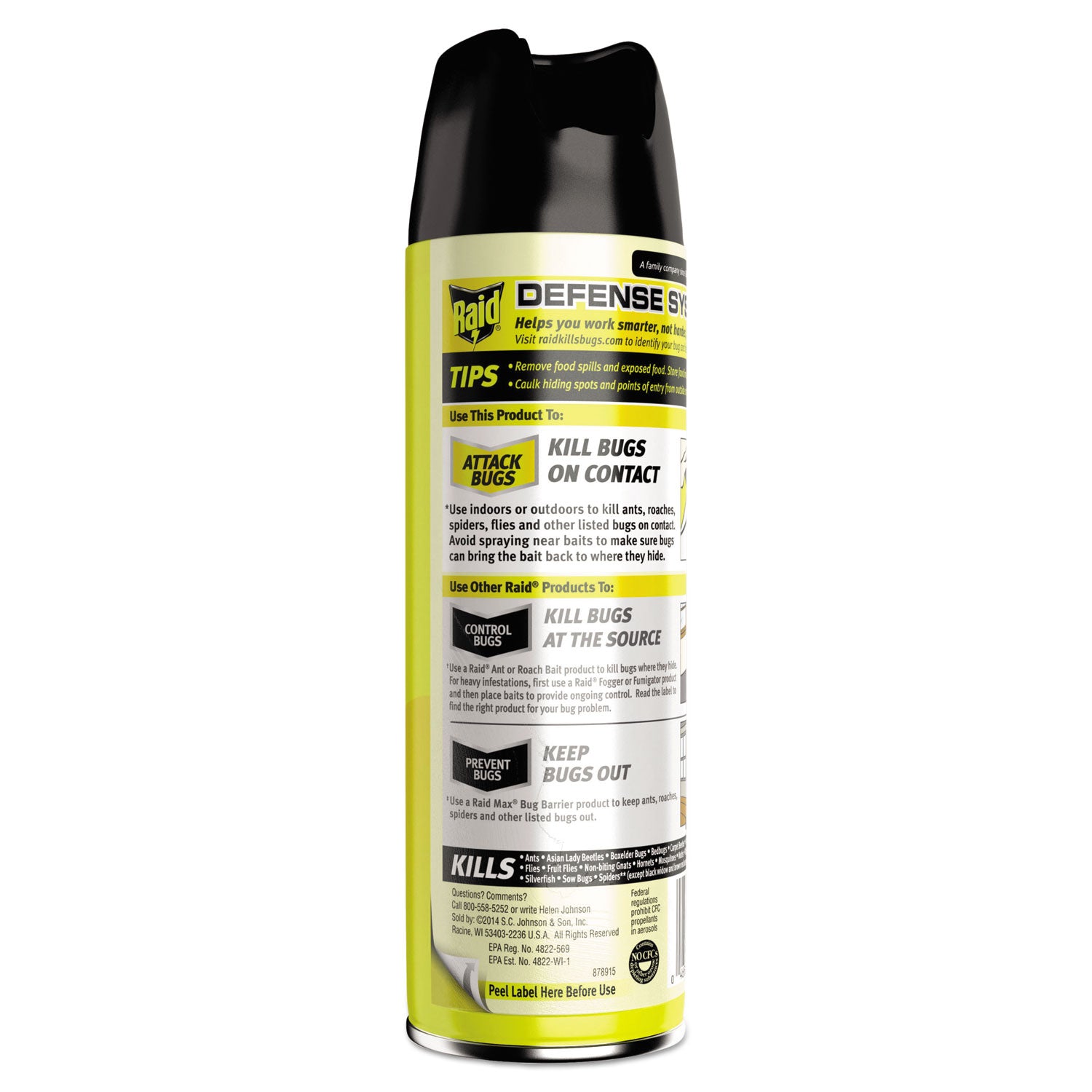 Raid® Multi Insect Killer, 15 oz Aerosol Spray, 12/Carton