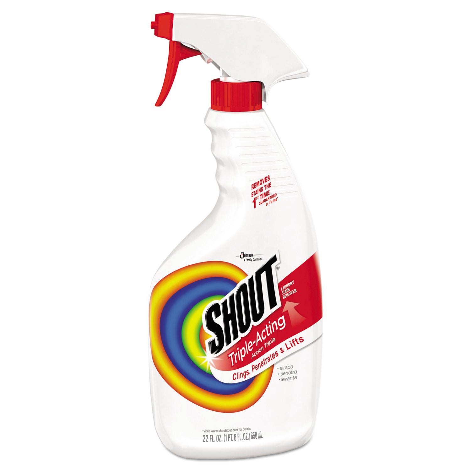 Shout® Laundry Stain Treatment, 22 oz Spray Bottle, 8/Carton