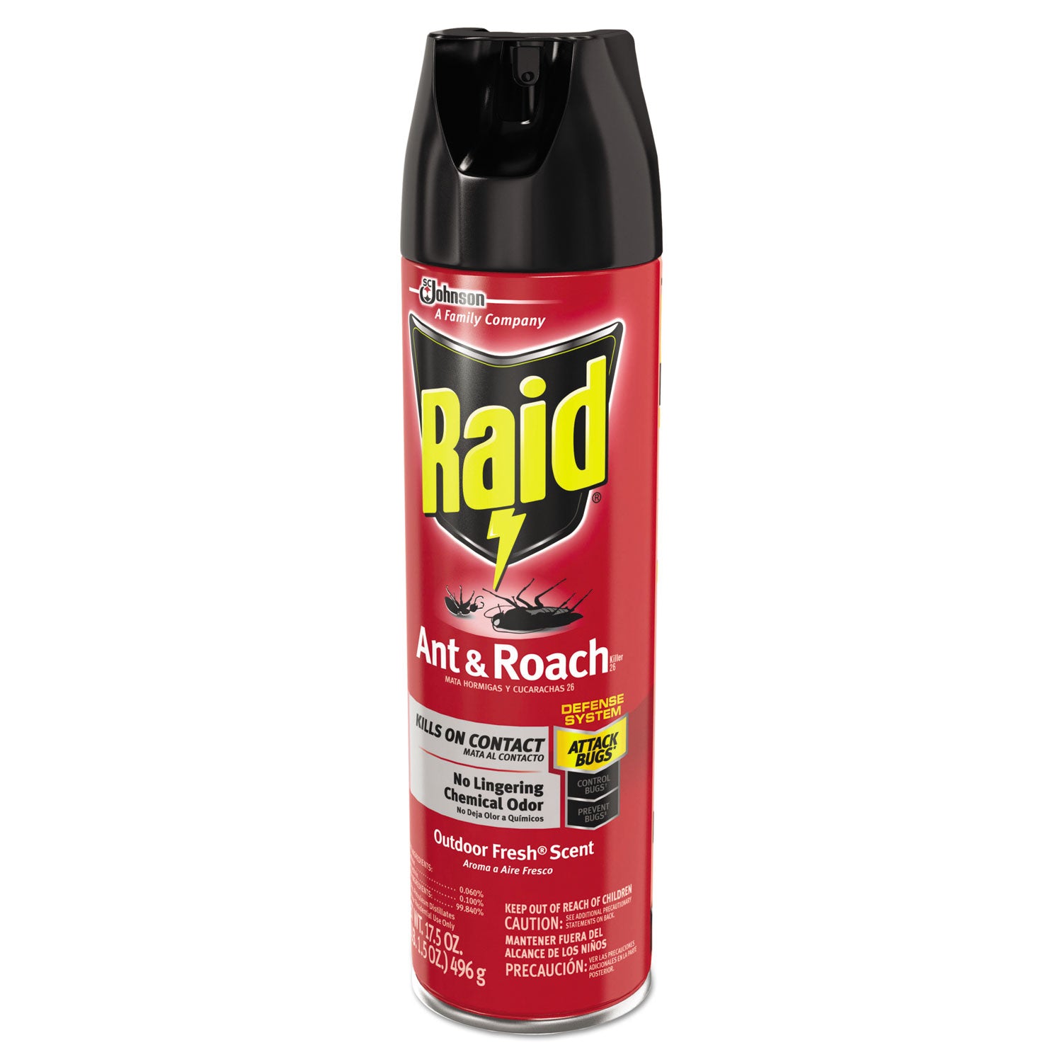 Raid® Ant and Roach Killer, 17.5 oz Aerosol Spray, Outdoor Fresh