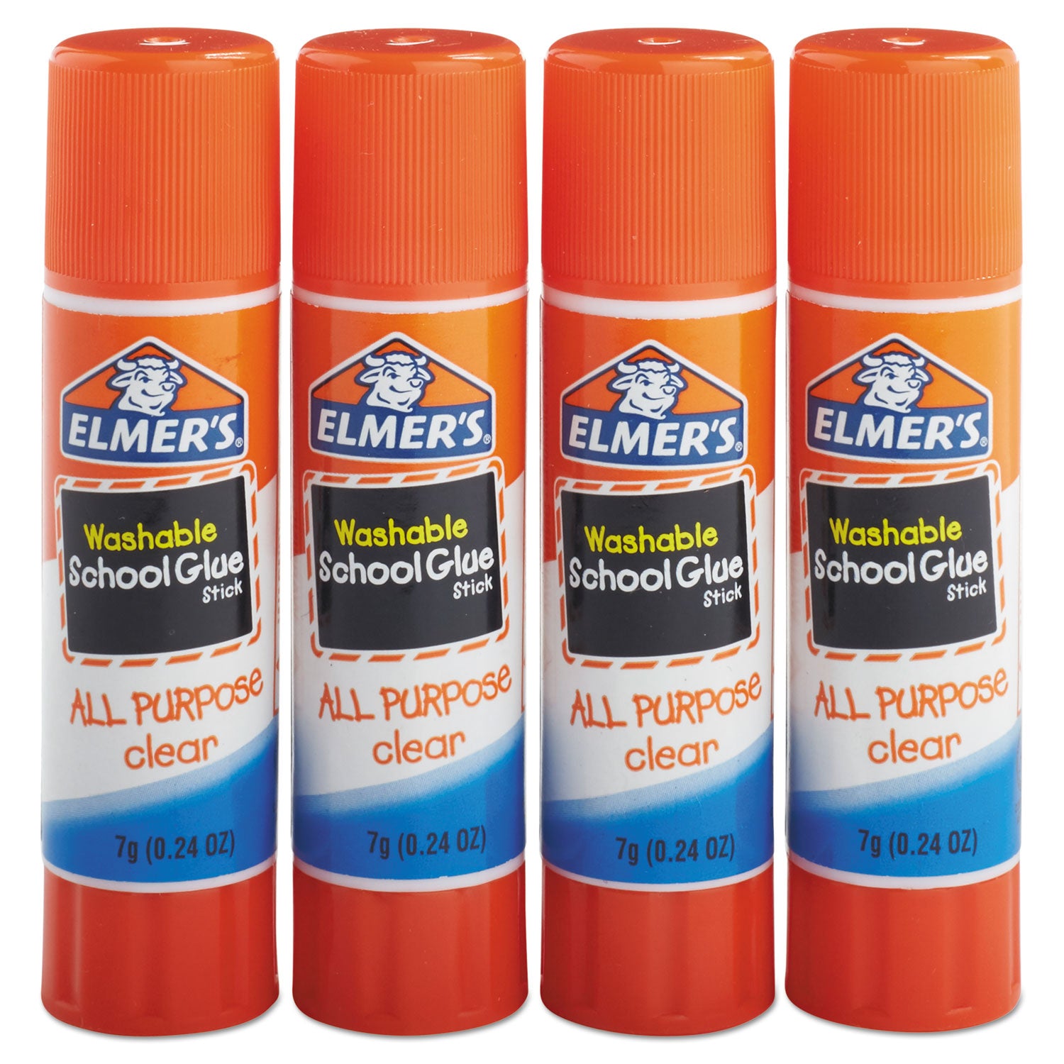 Elmer's® Washable School Glue Sticks, 0.24 oz, Applies and Dries Clear, 4/Pack