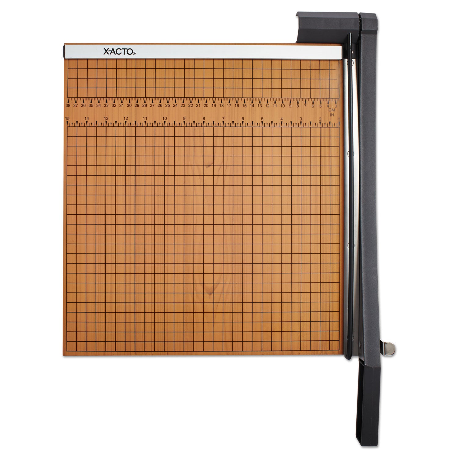 X-ACTO® Square Commercial Grade Wood Base Guillotine Trimmer, 15 Sheets, 15" Cut Length, 15 x 15