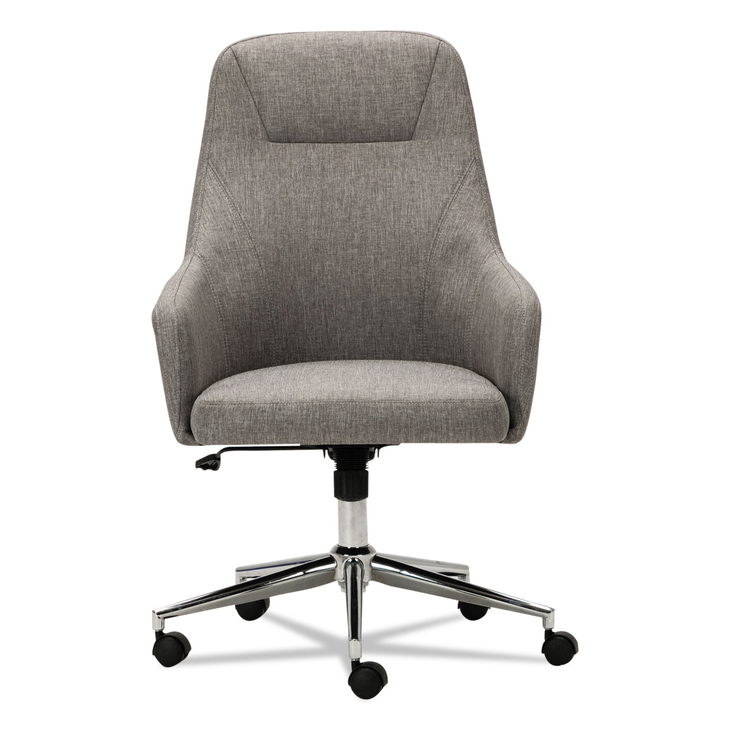 Alera® Alera Captain Series High-Back Chair, Supports Up to 275 lb, 17.1" to 20.1" Seat Height, Gray Tweed Seat/Back, Chrome Base