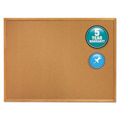 QUARTET MFG. Classic Series Cork Bulletin Board, 96 x 48, Tan Surface, Oak Fiberboard Frame - Flipcost
