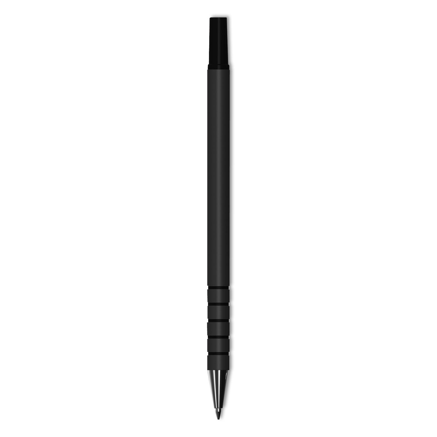 Replacement Ballpoint Counter Pen, Medium 1 mm, Black Ink, Black Barrel, 6/Pack