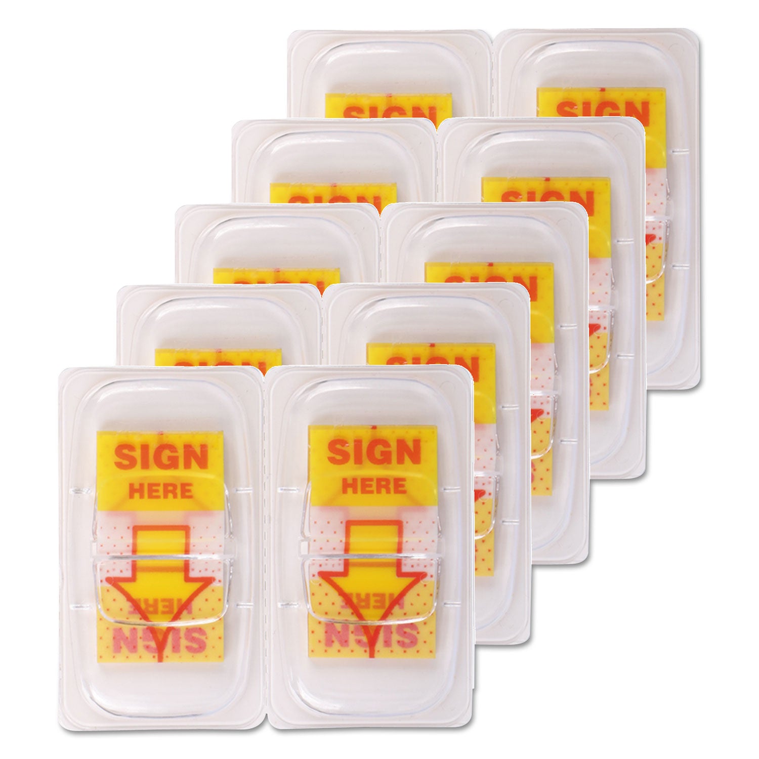 Universal® Deluxe Message Arrow Flags, "Sign Here", Yellow, 500/Pack