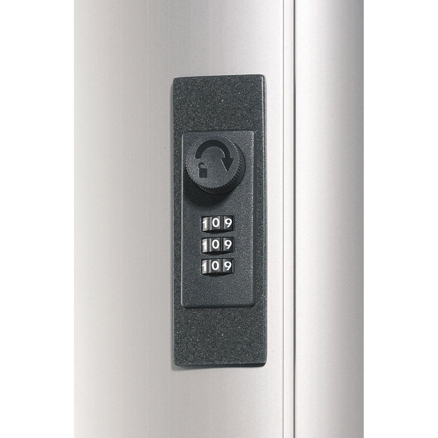 Locking Key Cabinet, 72-Key, Brushed Aluminum, Silver, 11.75 x 4.63 x 15.75