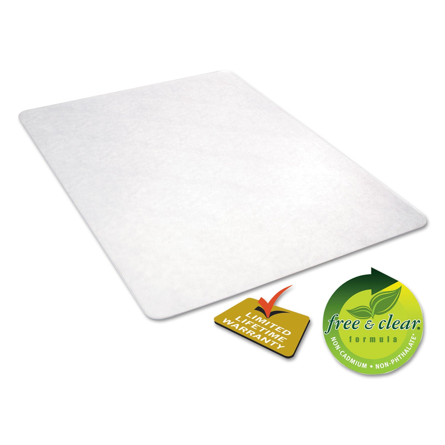 Alera® All Day Use Non-Studded Chair Mat for Hard Floors, 46 x 60, Rectangular, Clear