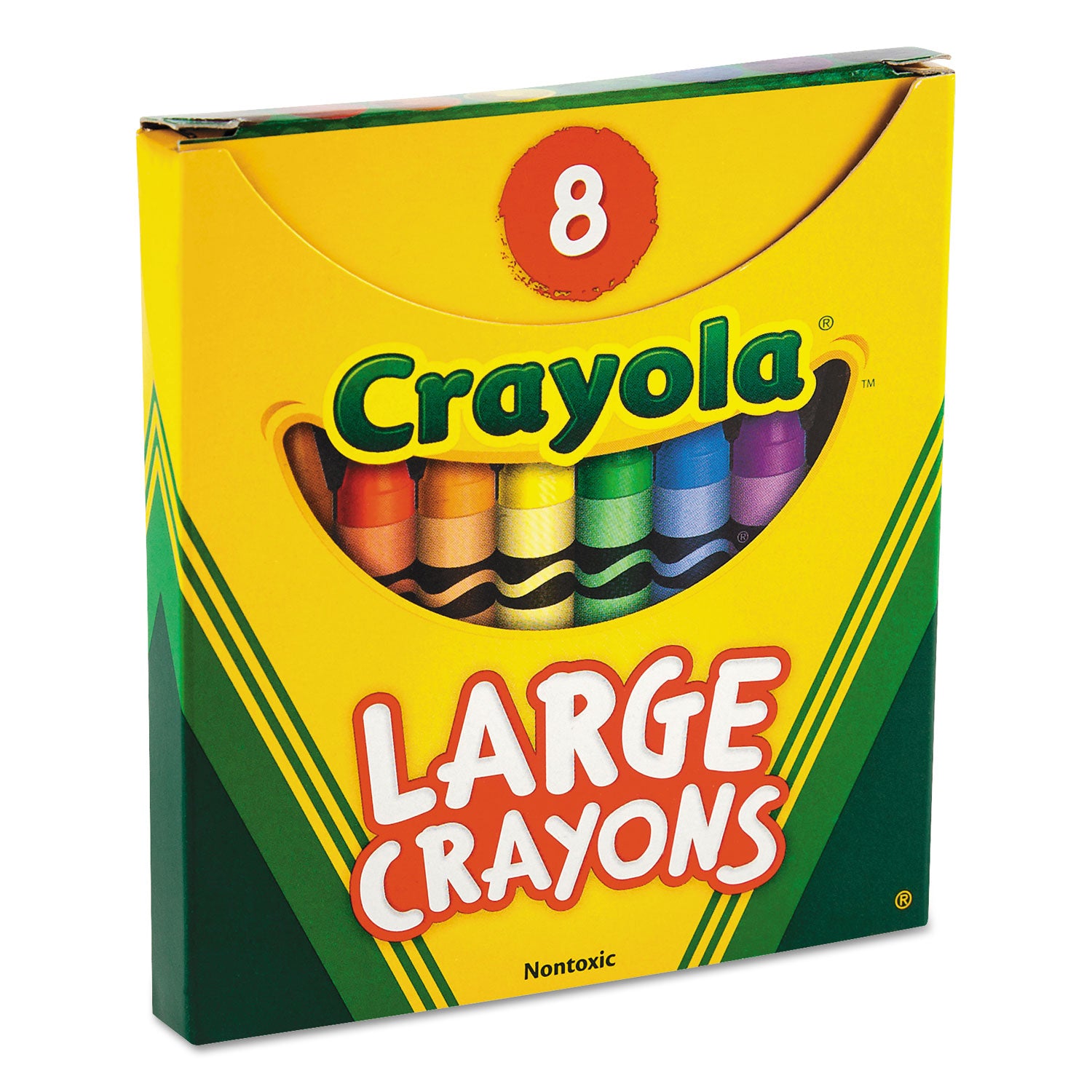 Crayola® Large Crayons, Tuck Box, 8 Colors/Box