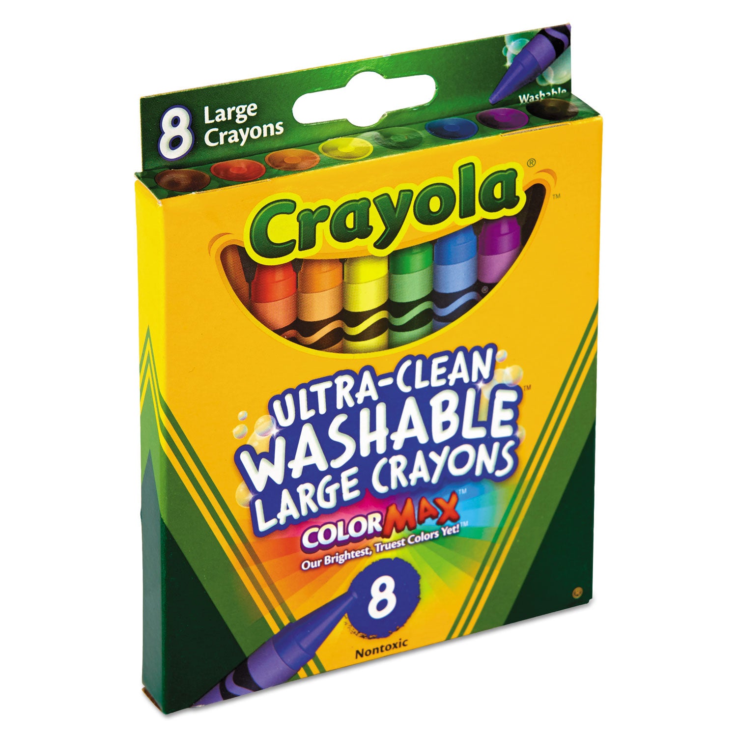 Crayola® Ultra-Clean Washable Crayons, Large, 8 Colors/Box