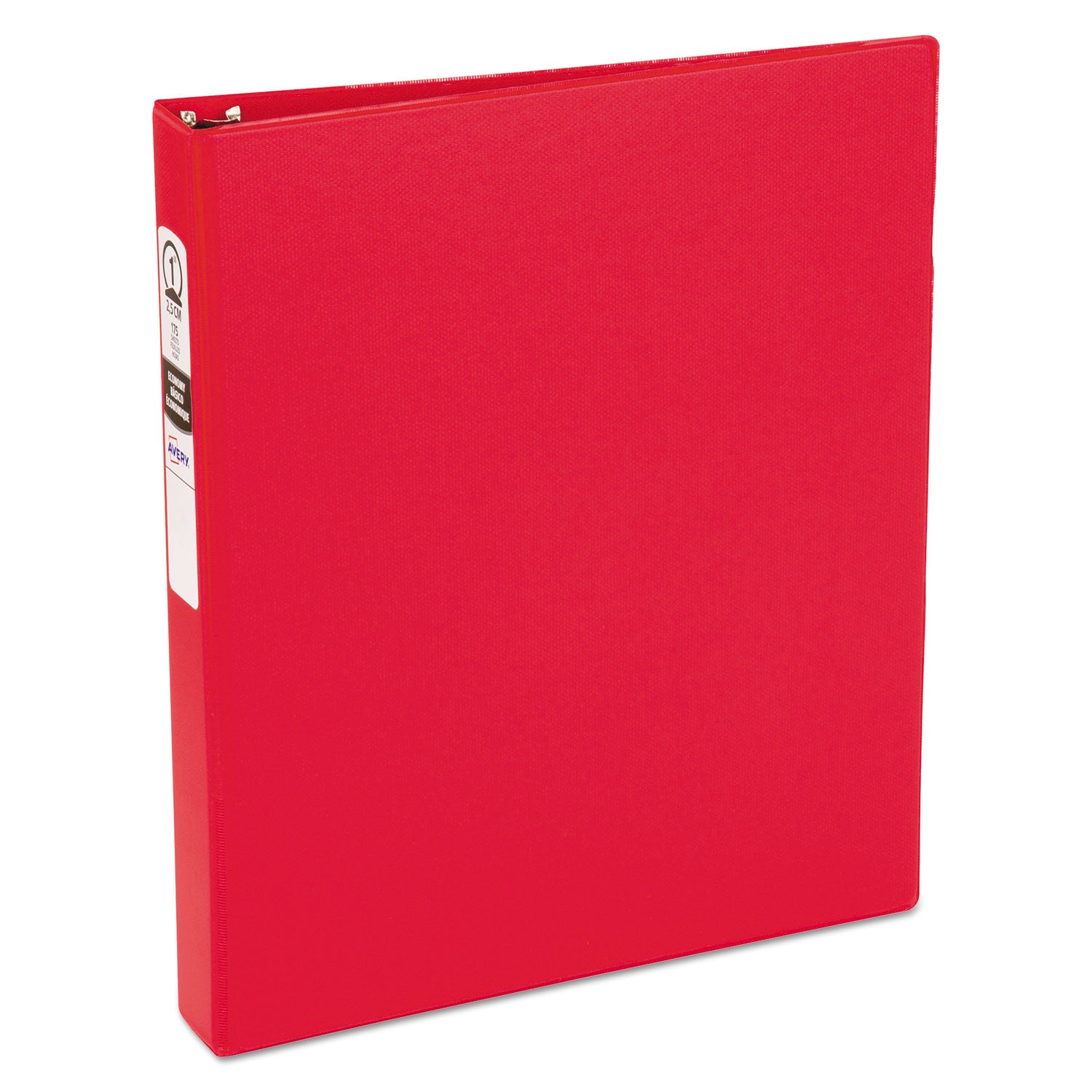 Economy Non-View Binder with Round Rings, 3 Rings, 1" Capacity, 11 x 8.5, Red, (3310)