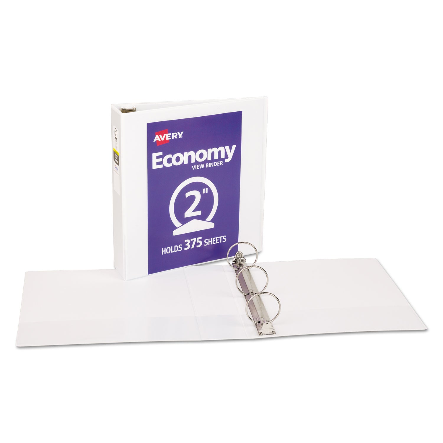 Avery® Economy View Binder with Round Rings , 3 Rings, 2" Capacity, 11 x 8.5, White, (5731)