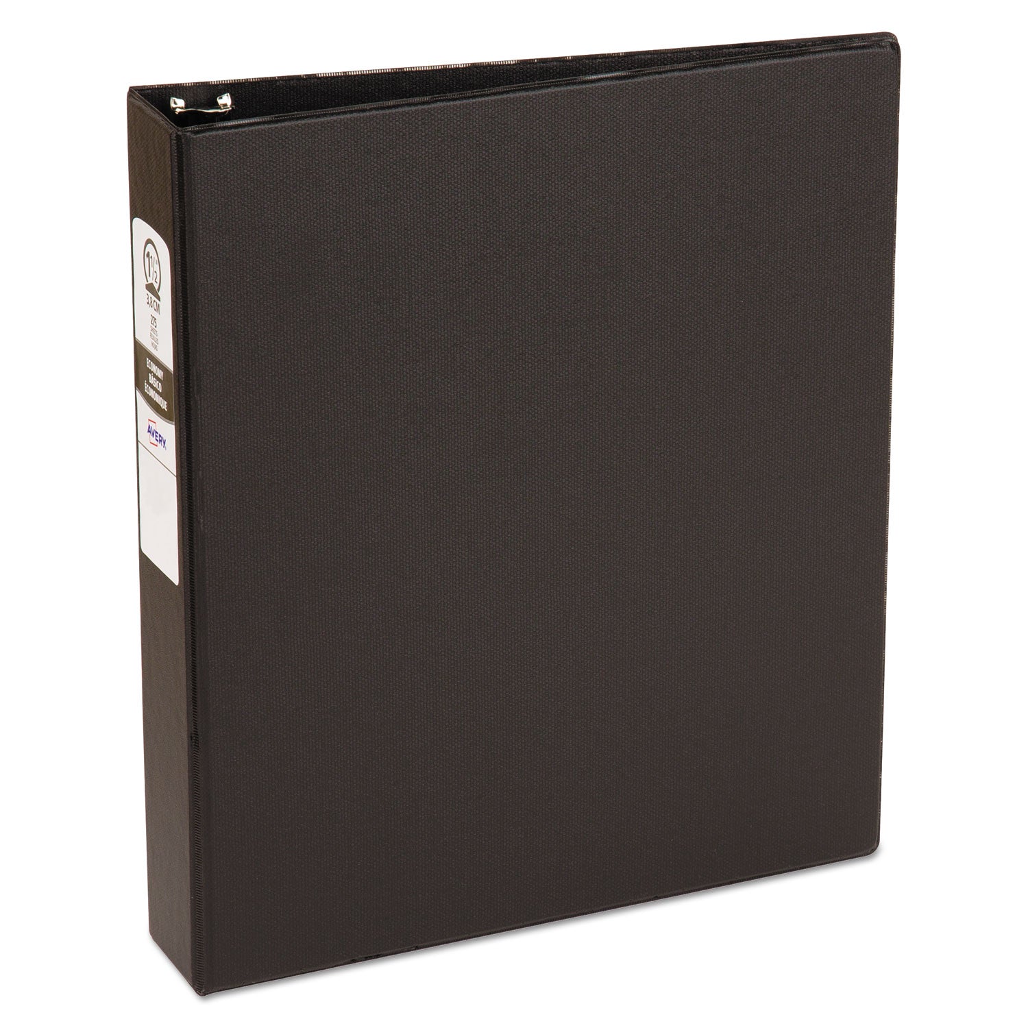 Economy Non-View Binder with Round Rings, 3 Rings, 1.5" Capacity, 11 x 8.5, Black, (3401)