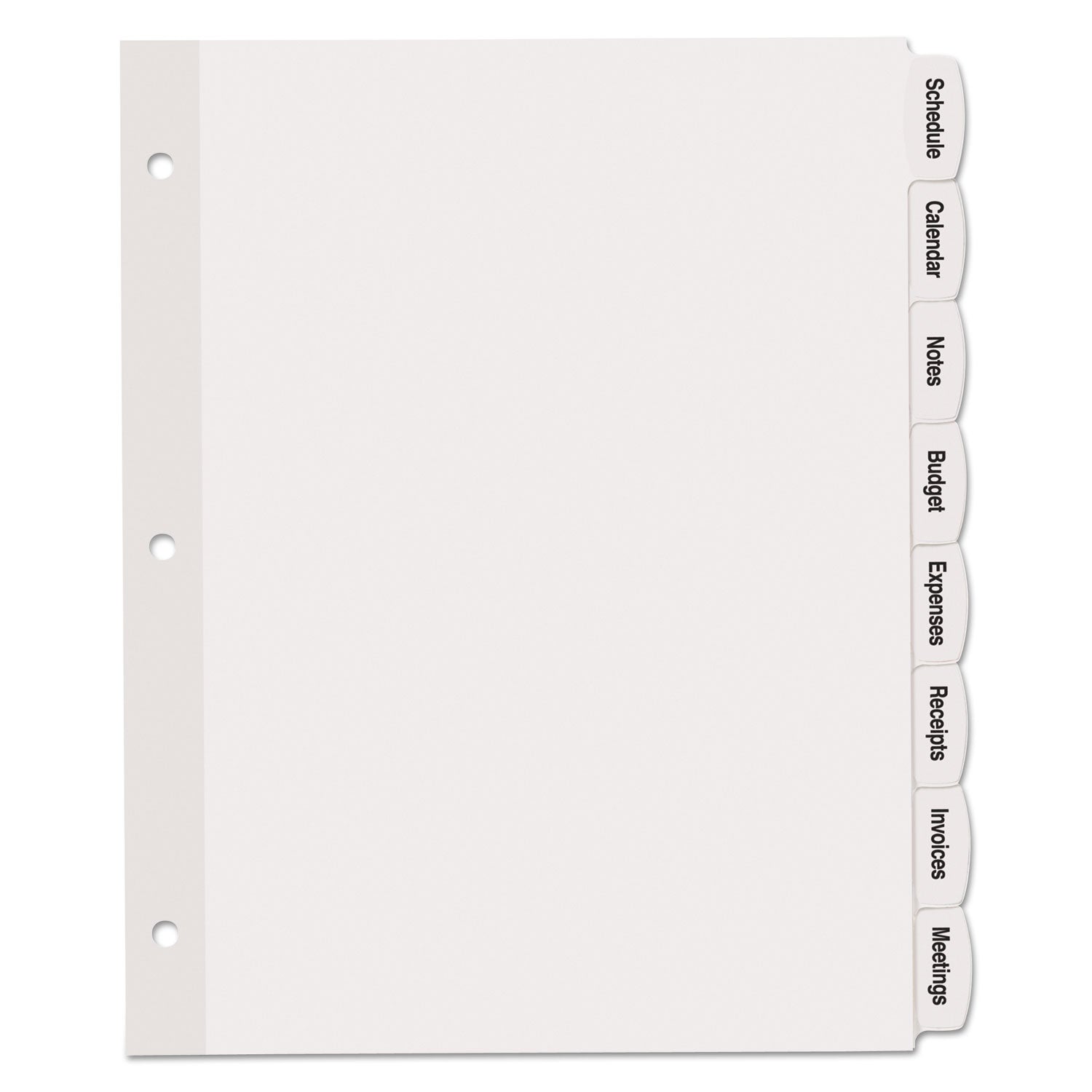 Avery® Big Tab Printable White Label Tab Dividers, 8-Tab, 11 x 8.5, White, 20 Sets