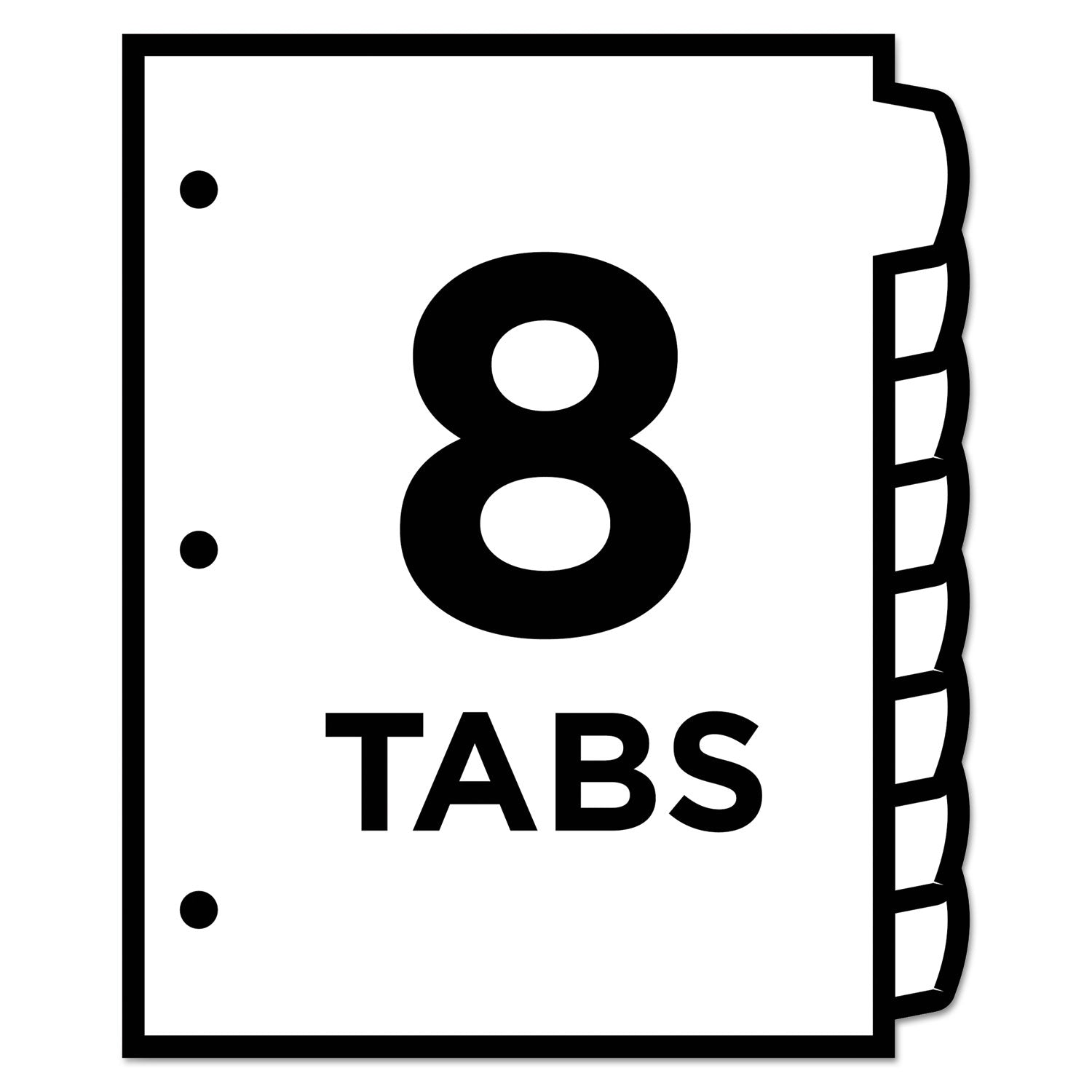 Avery® Big Tab Printable White Label Tab Dividers, 8-Tab, 11 x 8.5, White, 20 Sets