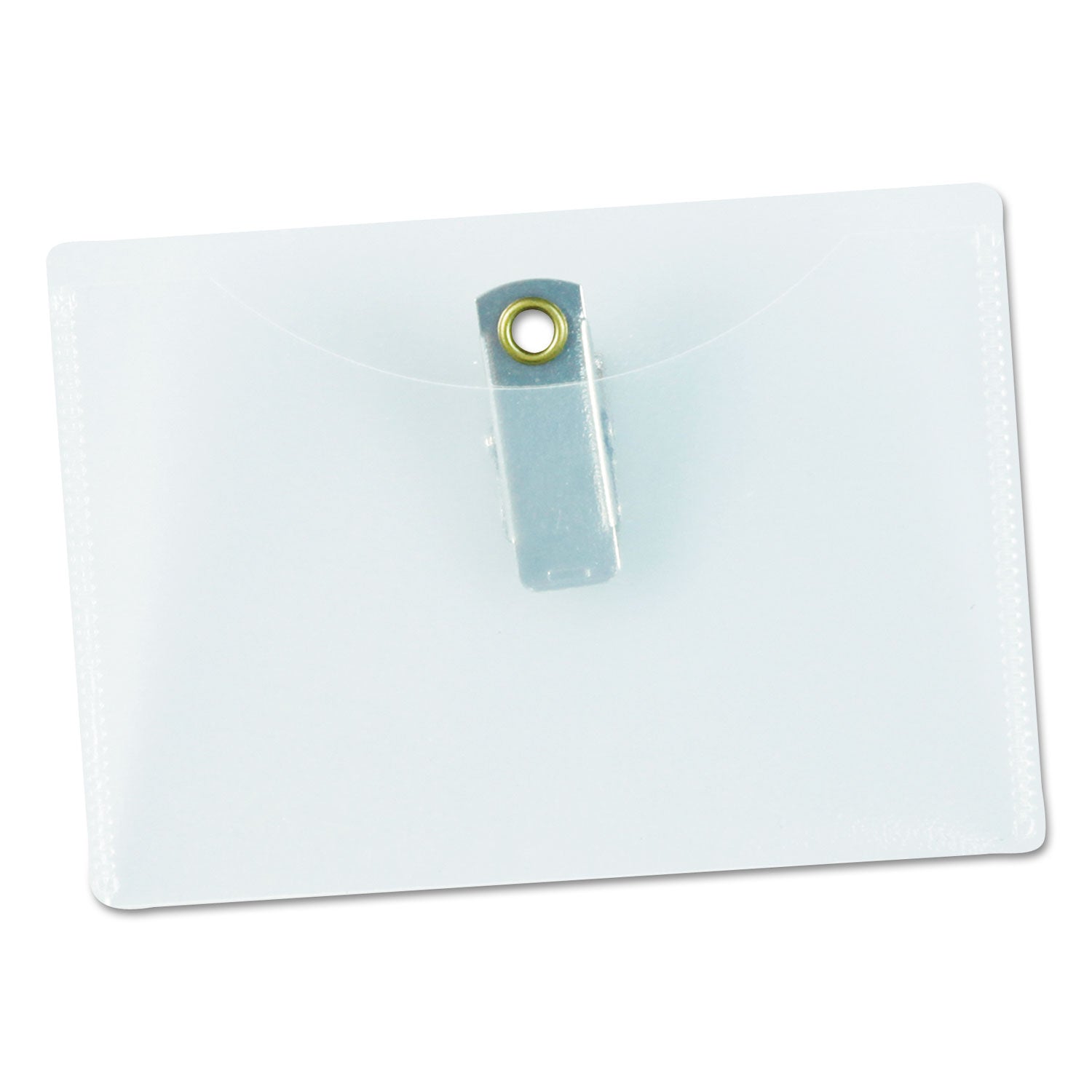 Universal® Clear Badge Holders w/Garment-Safe Clips, 2 1/4 x 3 1/2, White Inserts, 50/Box