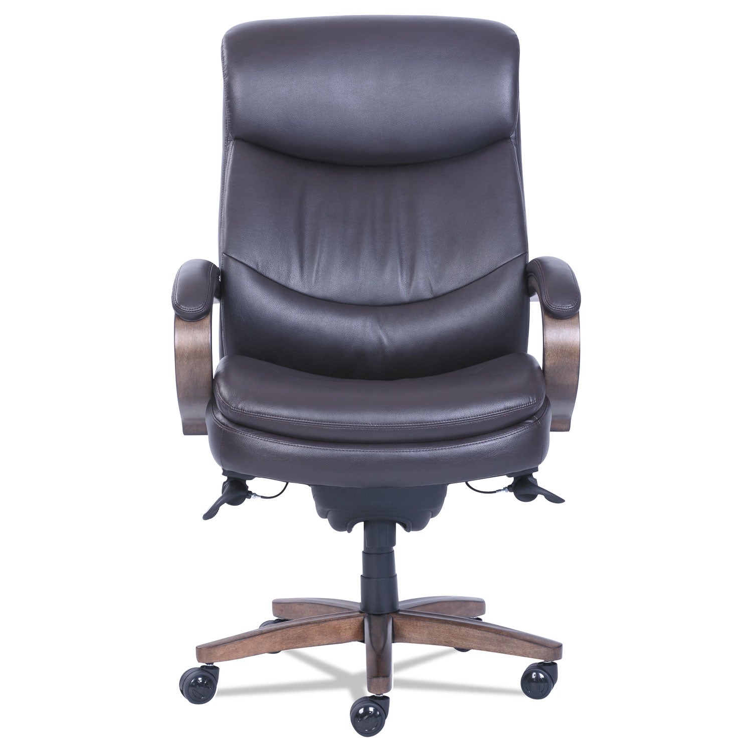 La-Z-Boy® Woodbury Big/Tall Executive Chair, Supports Up to 400 lb, 20.25" to 23.25" Seat Height, Brown Seat/Back, Weathered Sand Base