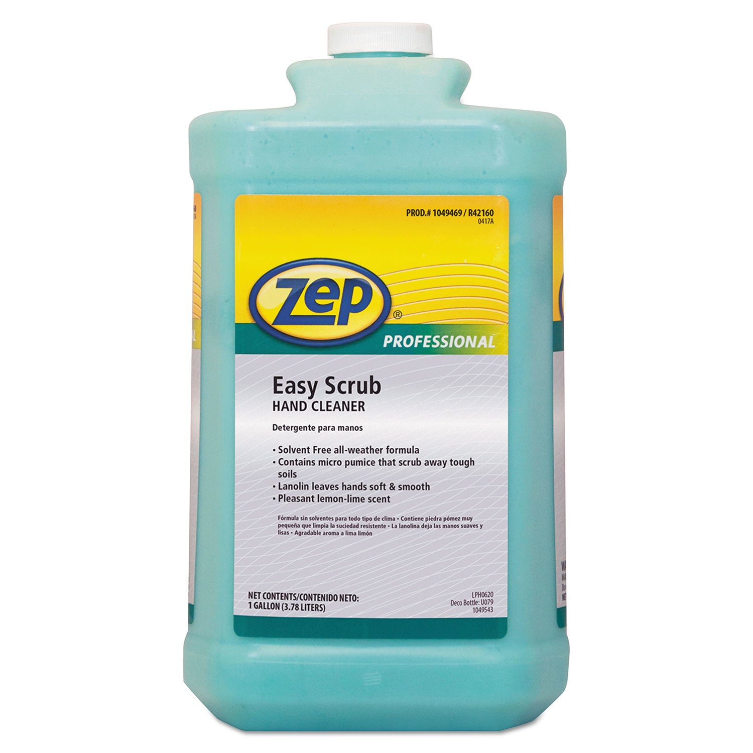 Zep Professional® Industrial Hand Cleaner, Easy Scrub, Lemon, 1 gal Bottle, 4/Carton