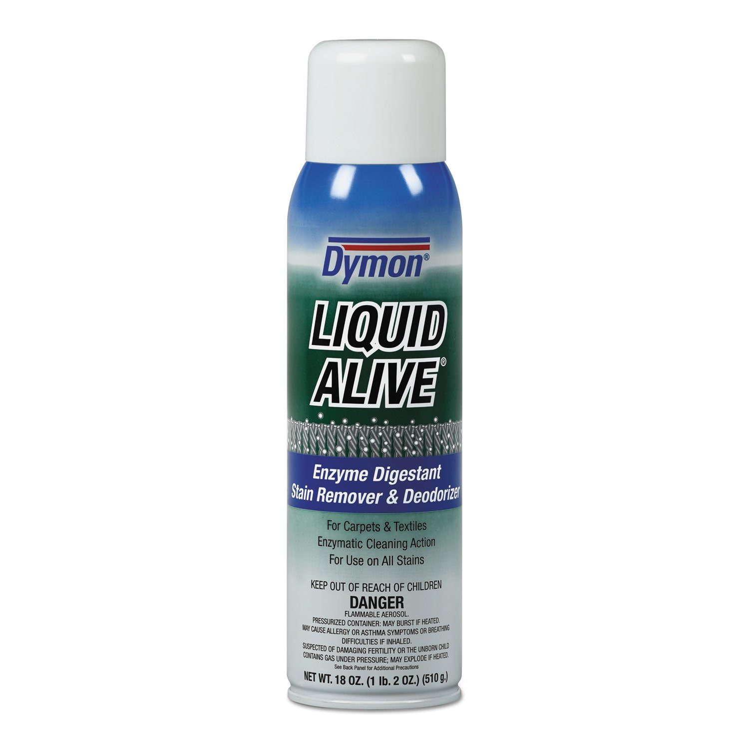 Dymon® LIQUID ALIVE Carpet Cleaner/Deodorizer, 20 oz Aerosol Spray, 12/Carton