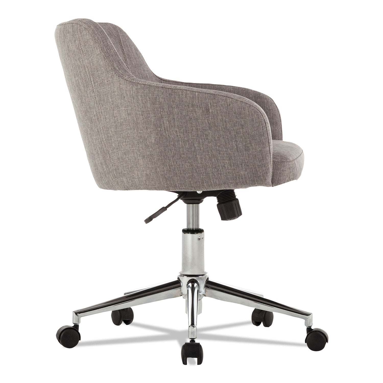 Alera® Alera Captain Series Mid-Back Chair, Supports Up to 275 lb, 17.5" to 20.5" Seat Height, Gray Tweed Seat/Back, Chrome Base