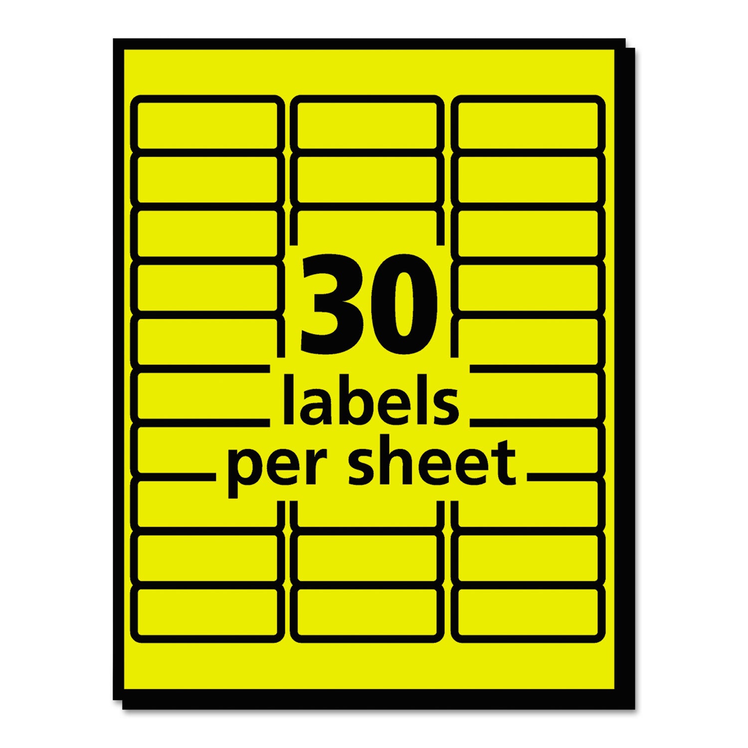 Avery® High-Visibility Permanent Laser ID Labels, 1 x 2.63, Neon Yellow, 750/Pack