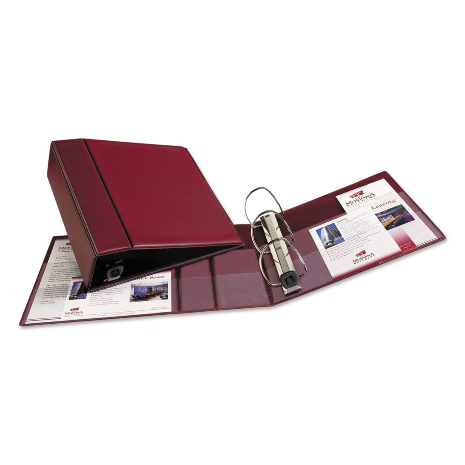 Avery® Heavy-Duty Non-View Binder with DuraHinge and Locking One Touch EZD Rings, 3 Rings, 4" Capacity, 11 x 8.5, Maroon