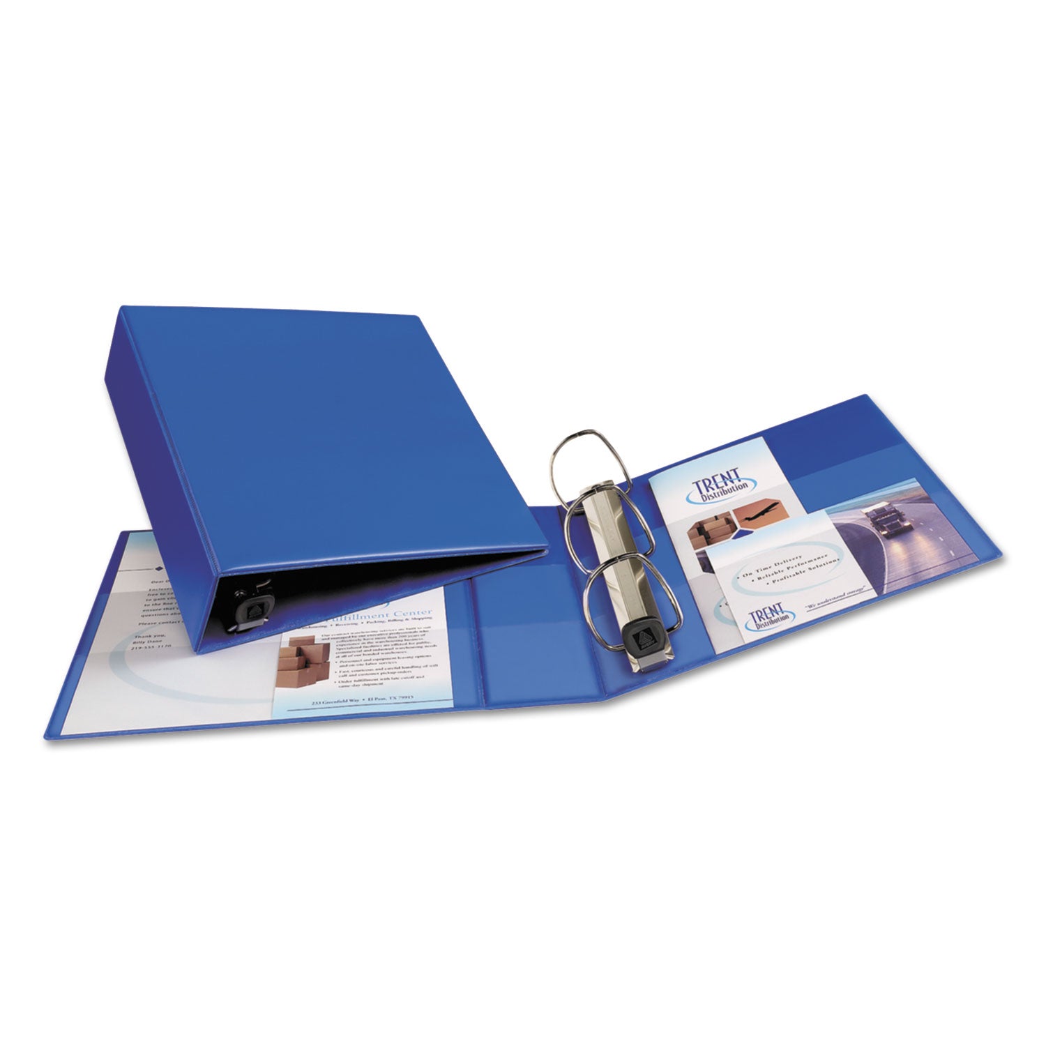 Avery® Heavy-Duty Non-View Binder with DuraHinge and Locking One Touch EZD Rings, 3 Rings, 3" Capacity, 11 x 8.5, Blue