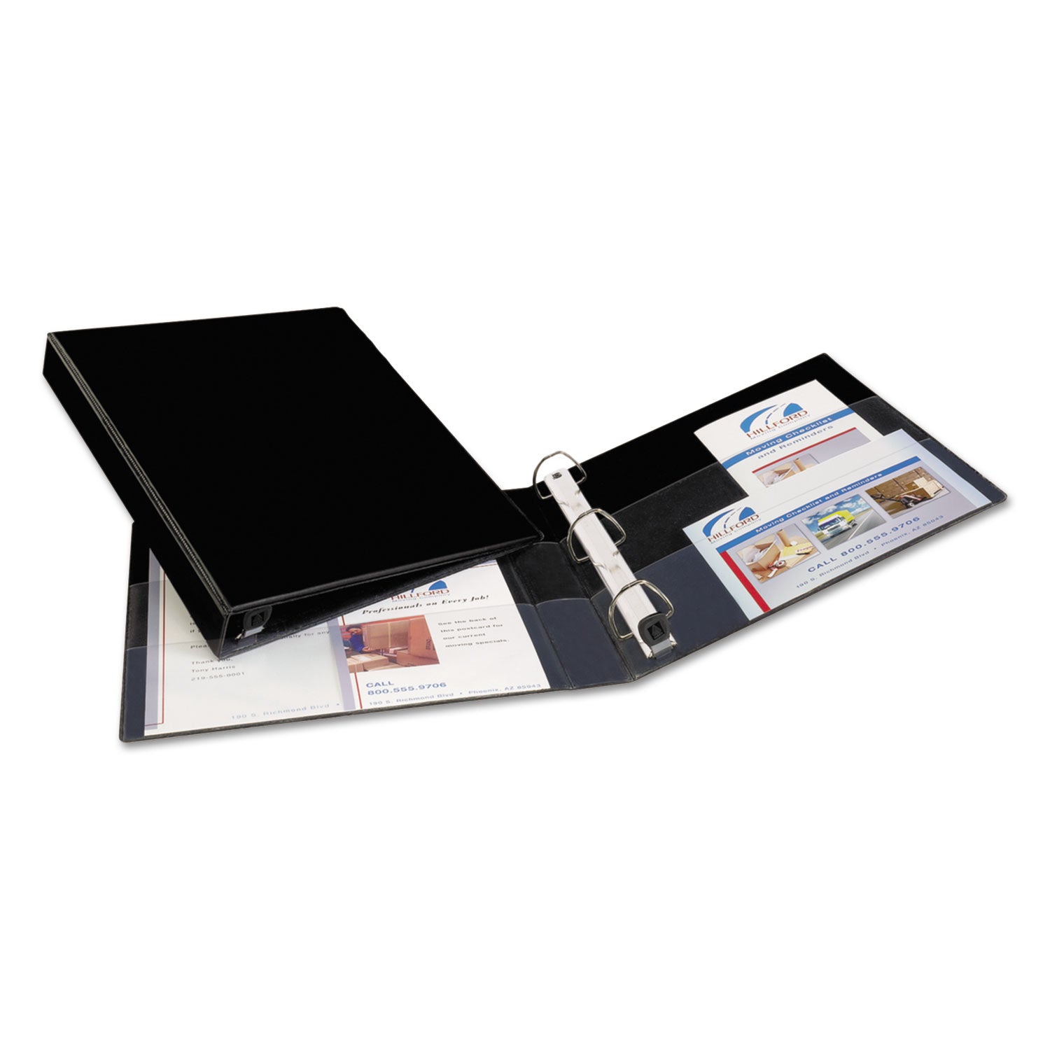 Avery® Heavy-Duty Non-View Binder with DuraHinge and One Touch EZD Rings, 3 Rings, 1" Capacity, 11 x 8.5, Black