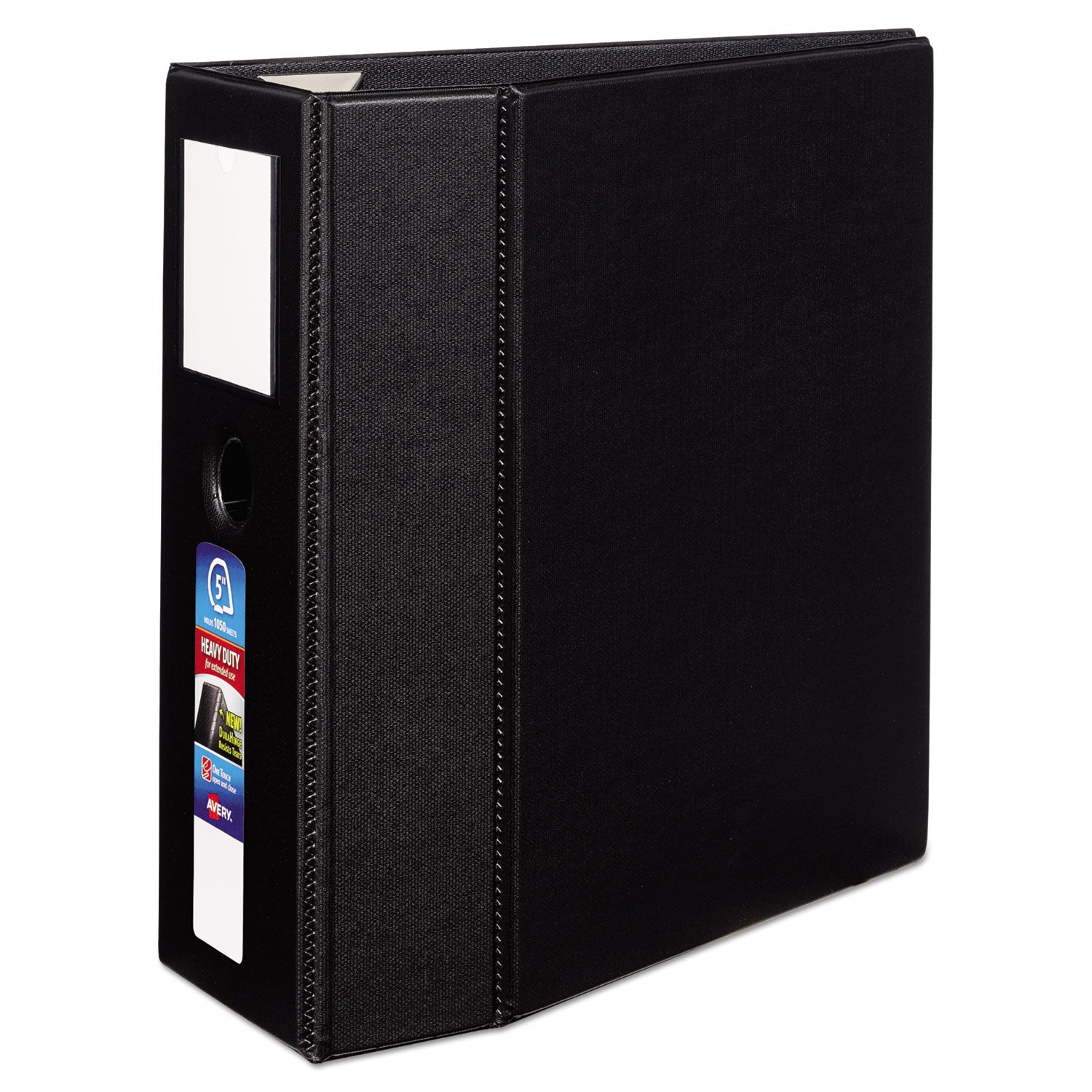 Heavy-Duty Non-View Binder, DuraHinge, Three Locking One Touch EZD Rings, Spine Label, Thumb Notch, 5" Cap, 11 x 8.5, Black