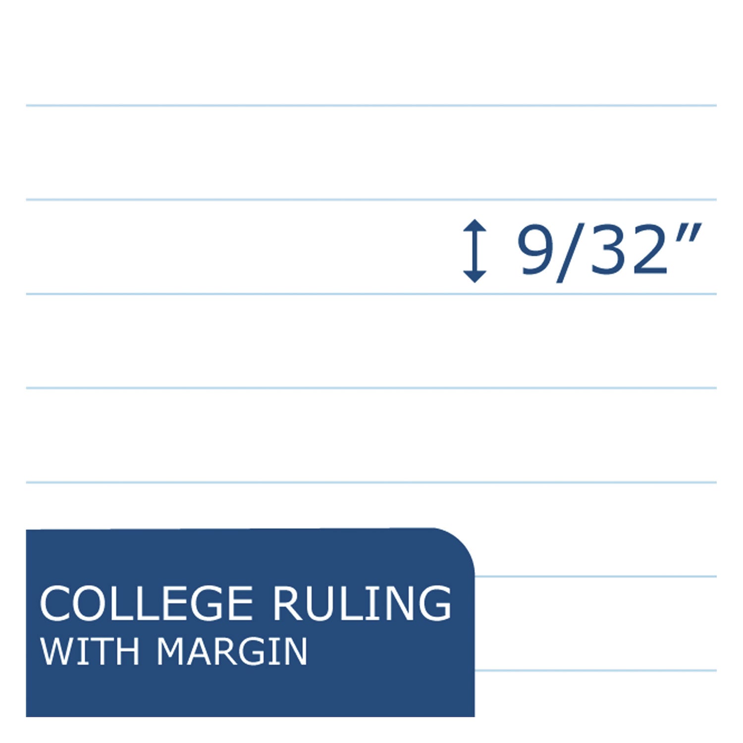 Roaring Spring® WIDE Landscape Format Writing Pad, Unpunched with Standard Back, Medium/College Rule, 40 White 11 x 9.5 Sheets